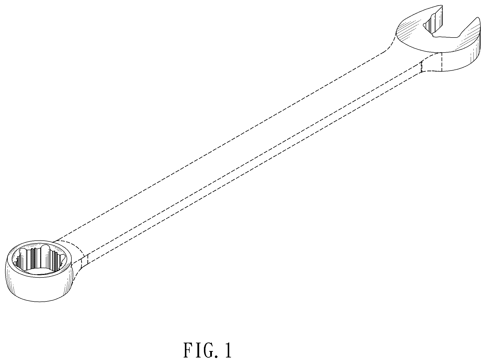 Patent USD1100614 Figure 1 – Combination wrench