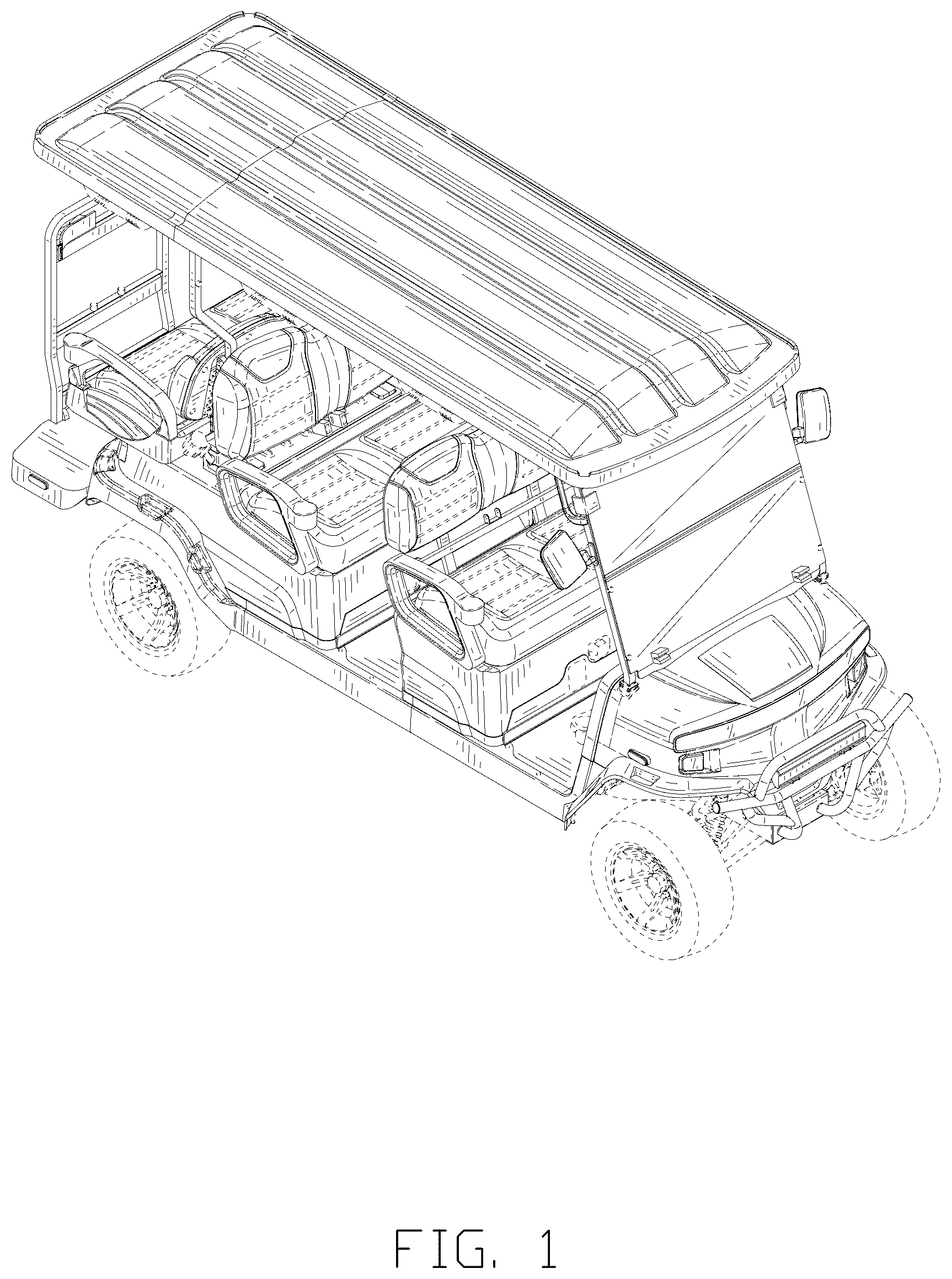 Patent USD1100742 Figure 1 – Golf cart