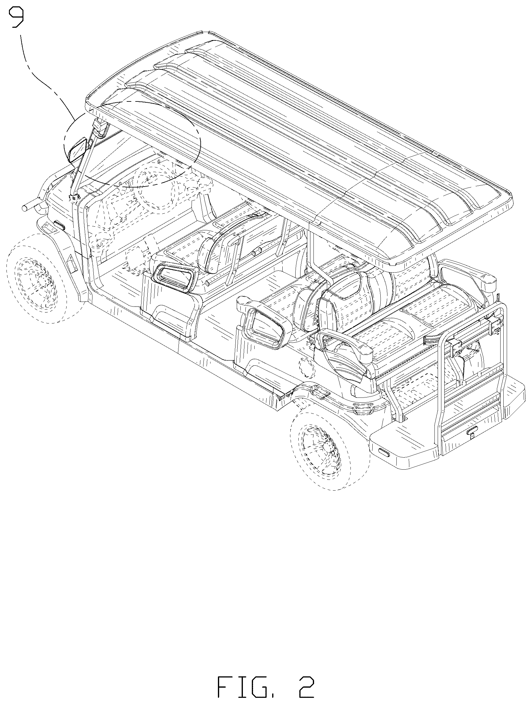 Patent USD1100742 Figure 2 – Golf cart