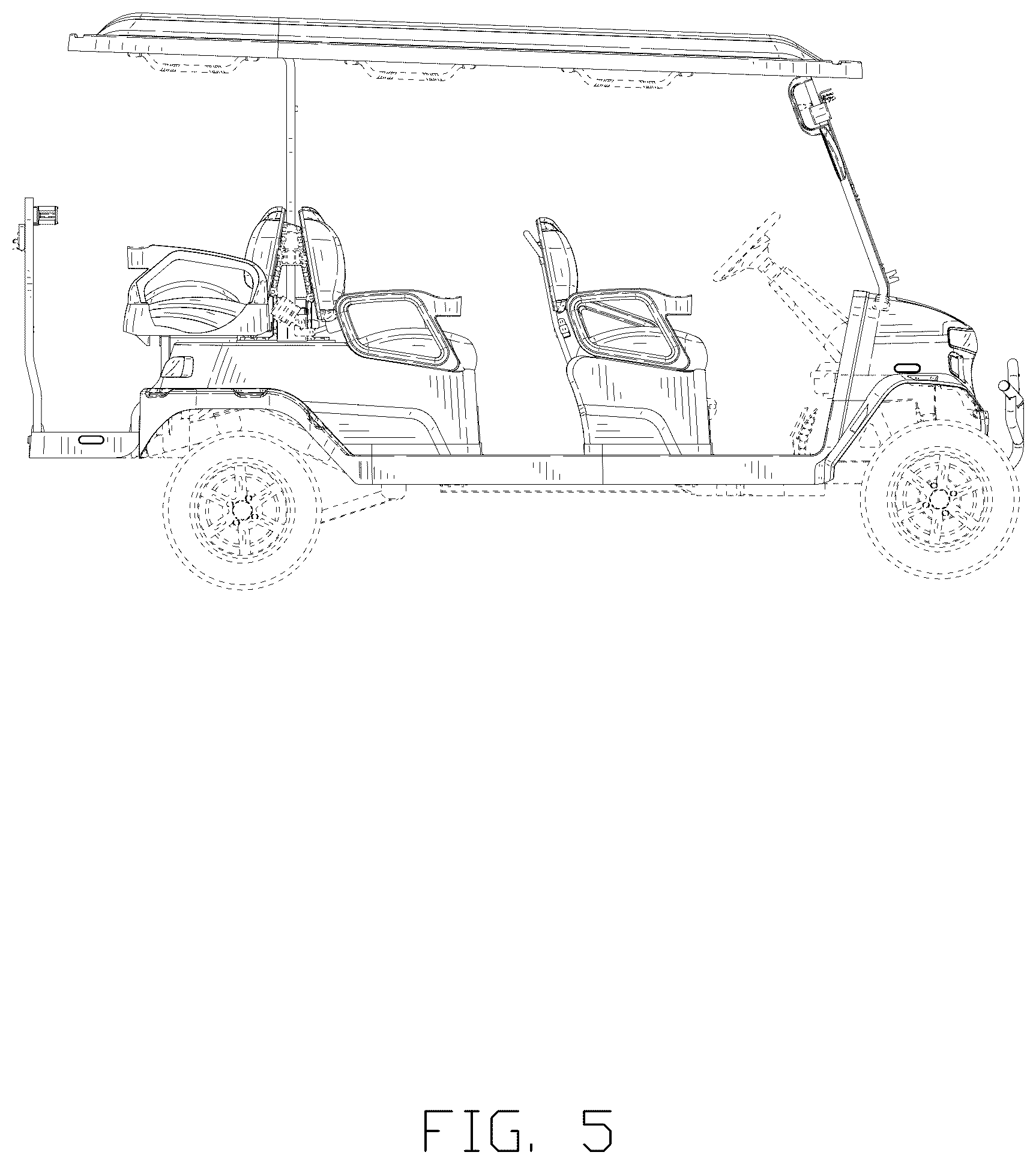 Patent USD1100742 Figure 5 – Golf cart