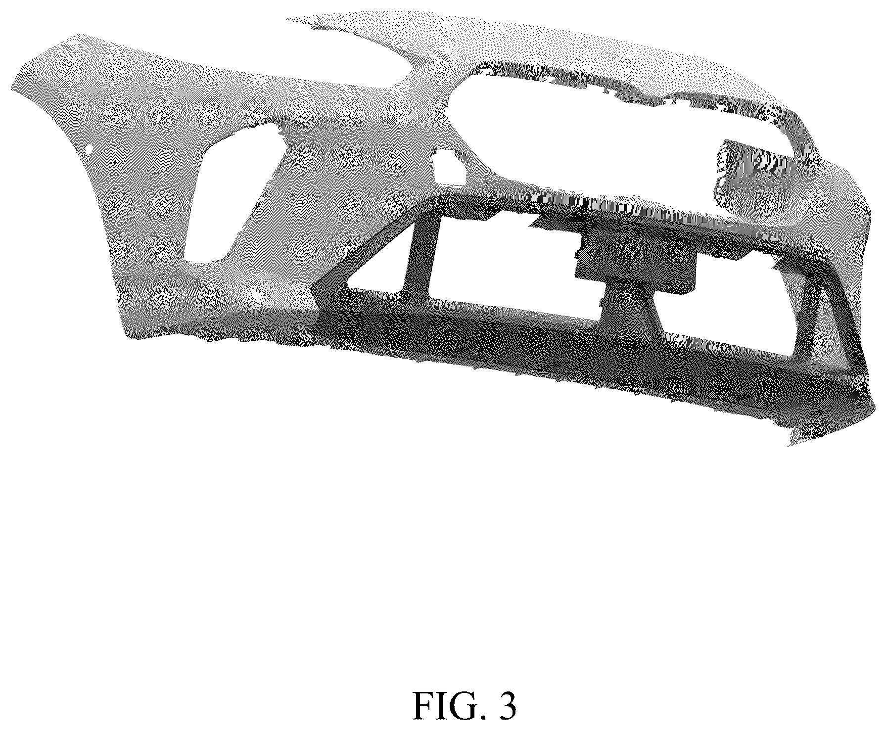 Patent USD1100761 Figure 3 – Front bumper for a vehicle
