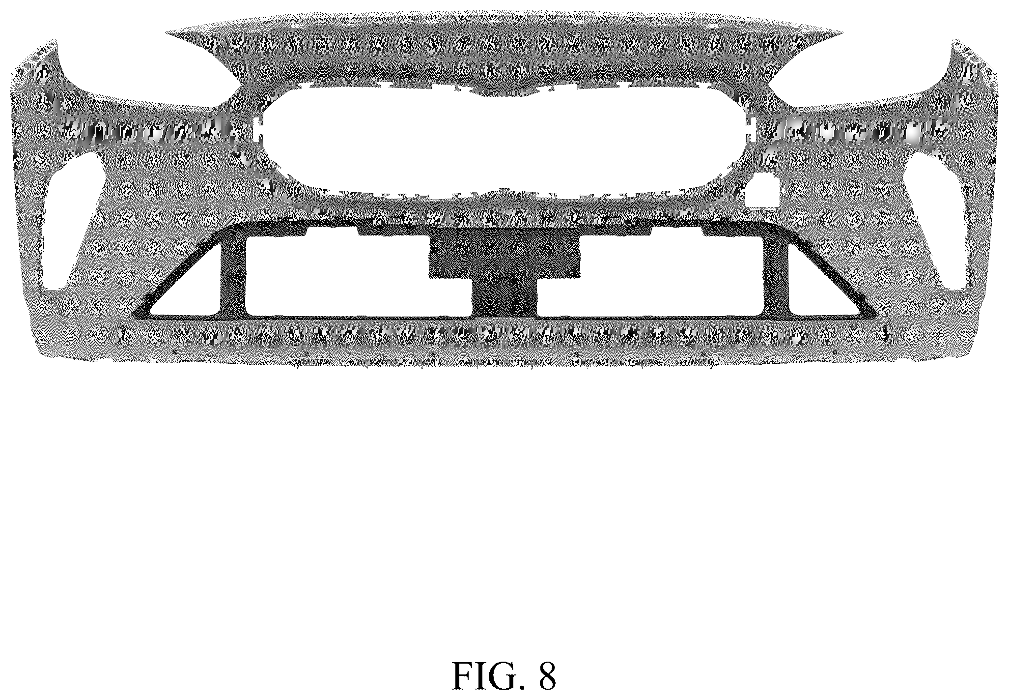 Patent USD1100761 Figure 8 – Front bumper for a vehicle