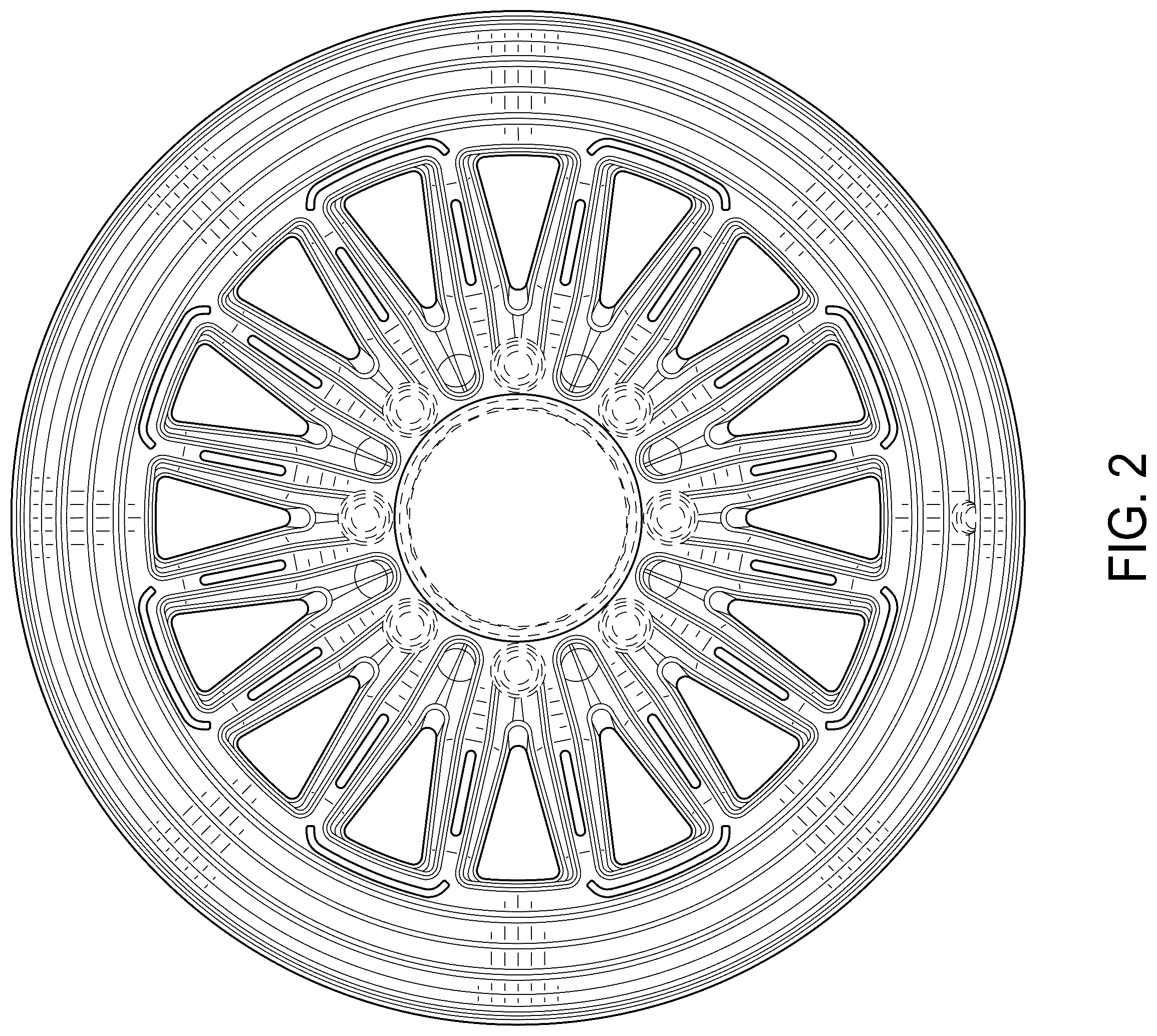 Patent USD1100780 Figure 2 – Vehicle wheel front face