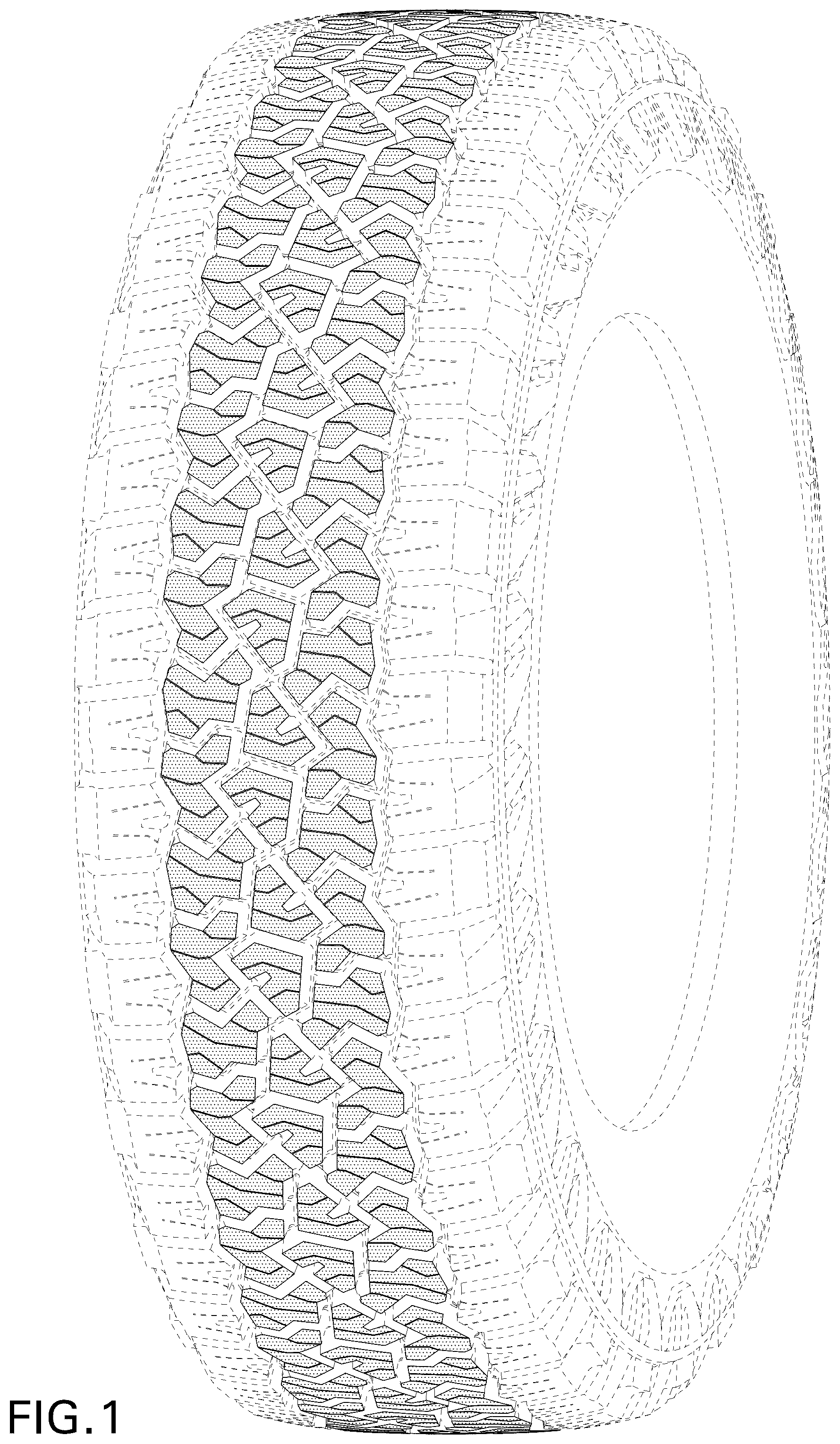 Patent USD1100807 Figure 1 – Tire