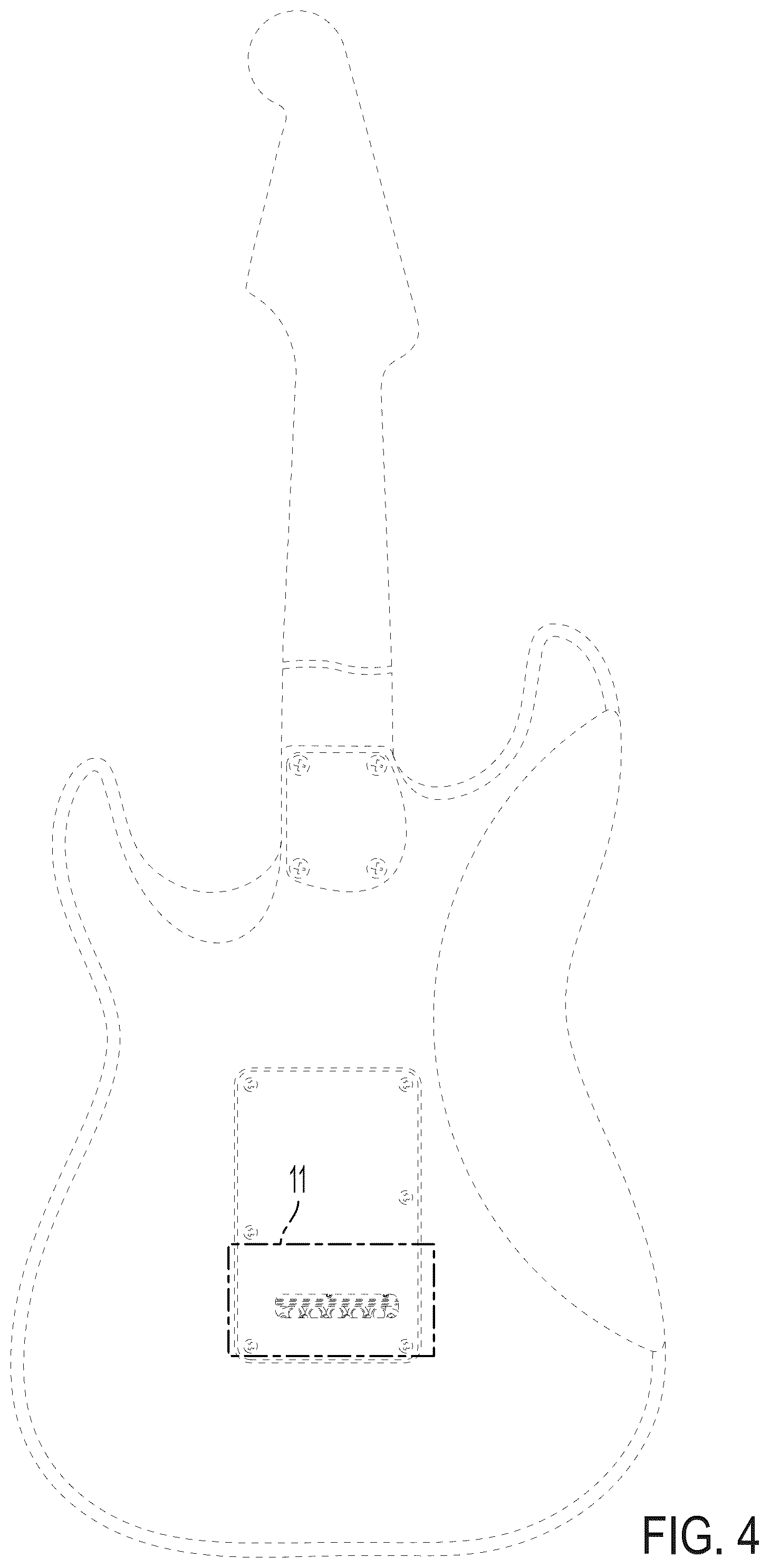 Patent USD1101024 Figure 4 – Guitar with tremolo