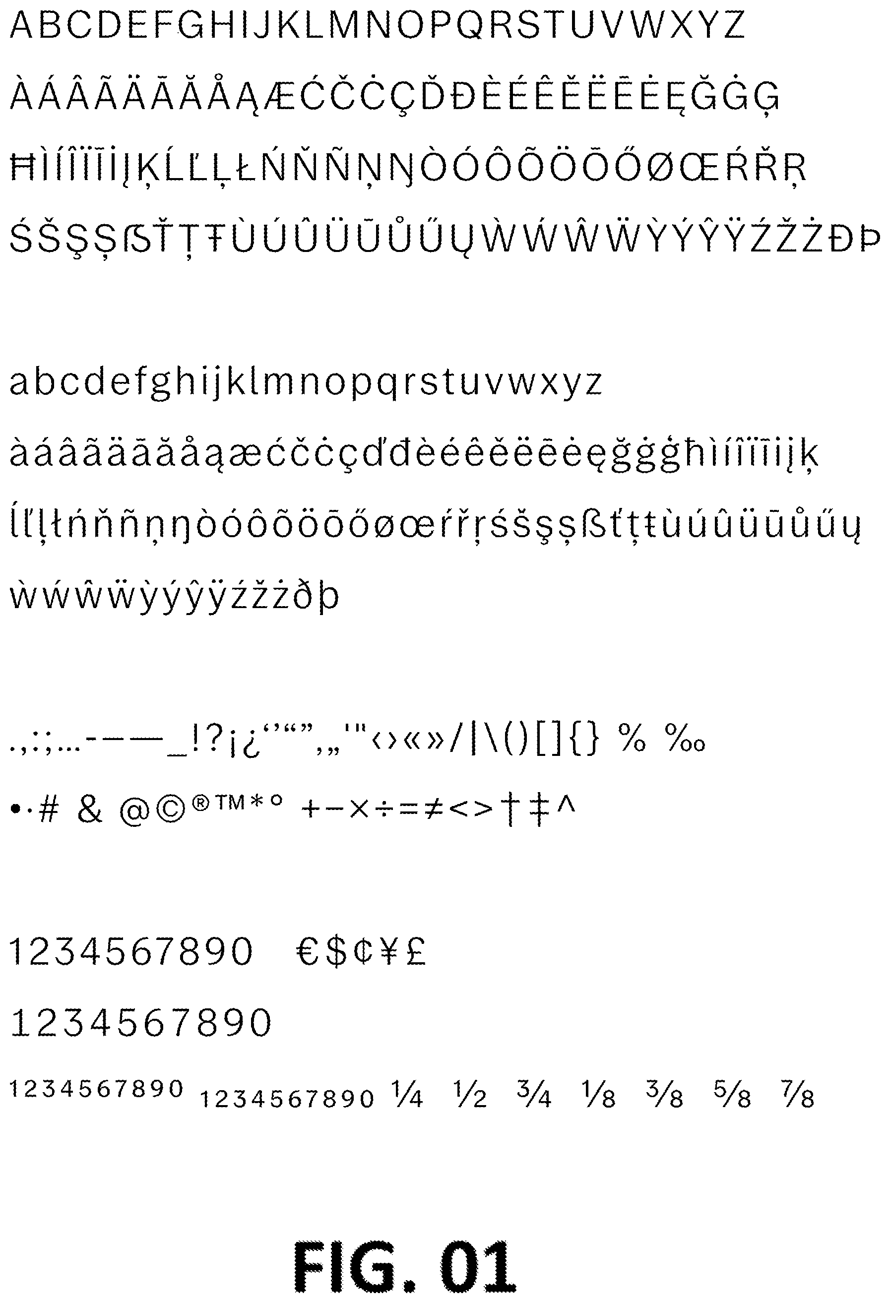 Patent USD1101029 — Typeface or type font — Figure 1