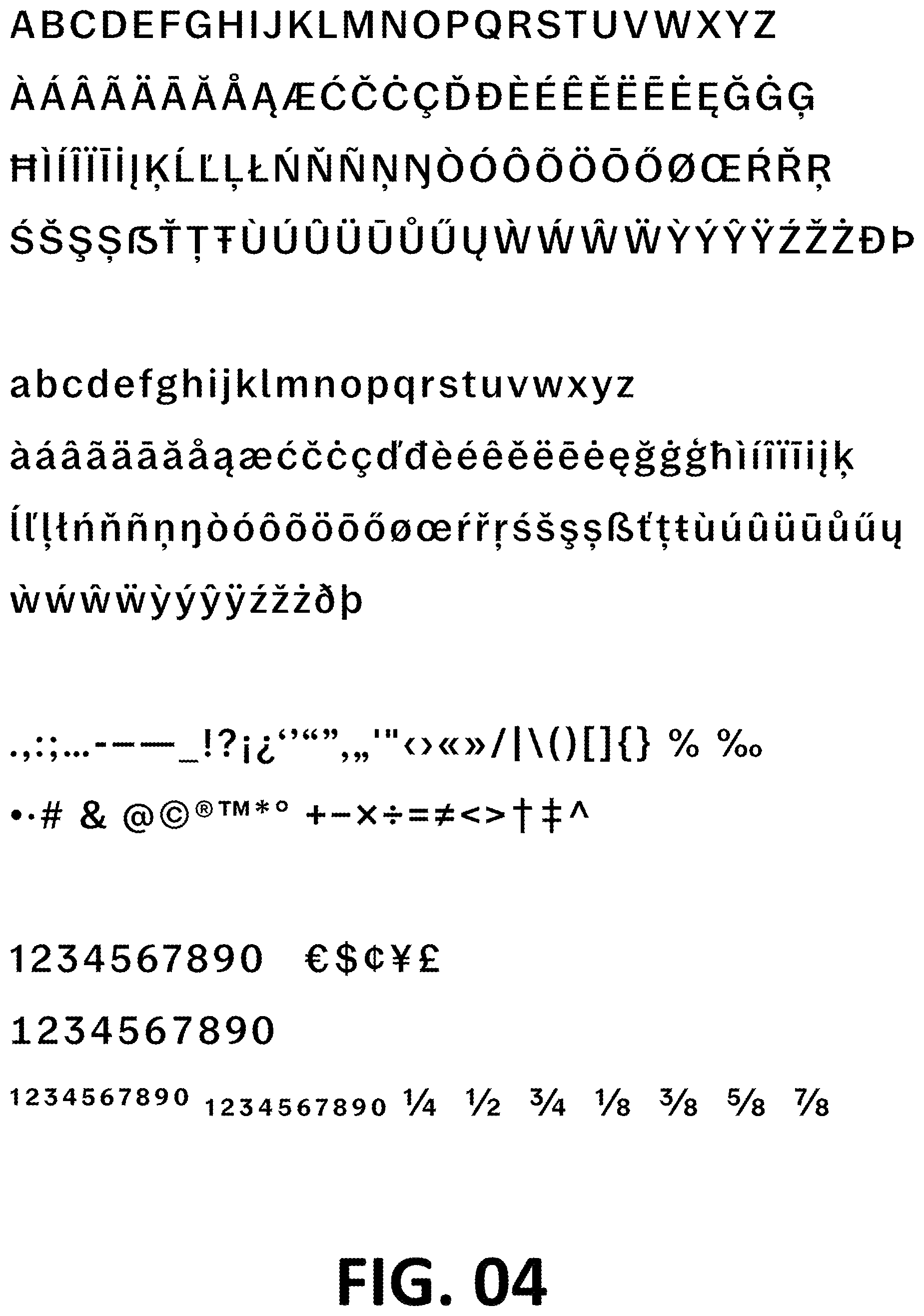 Patent USD1101029 Figure 4 – Typeface or type font