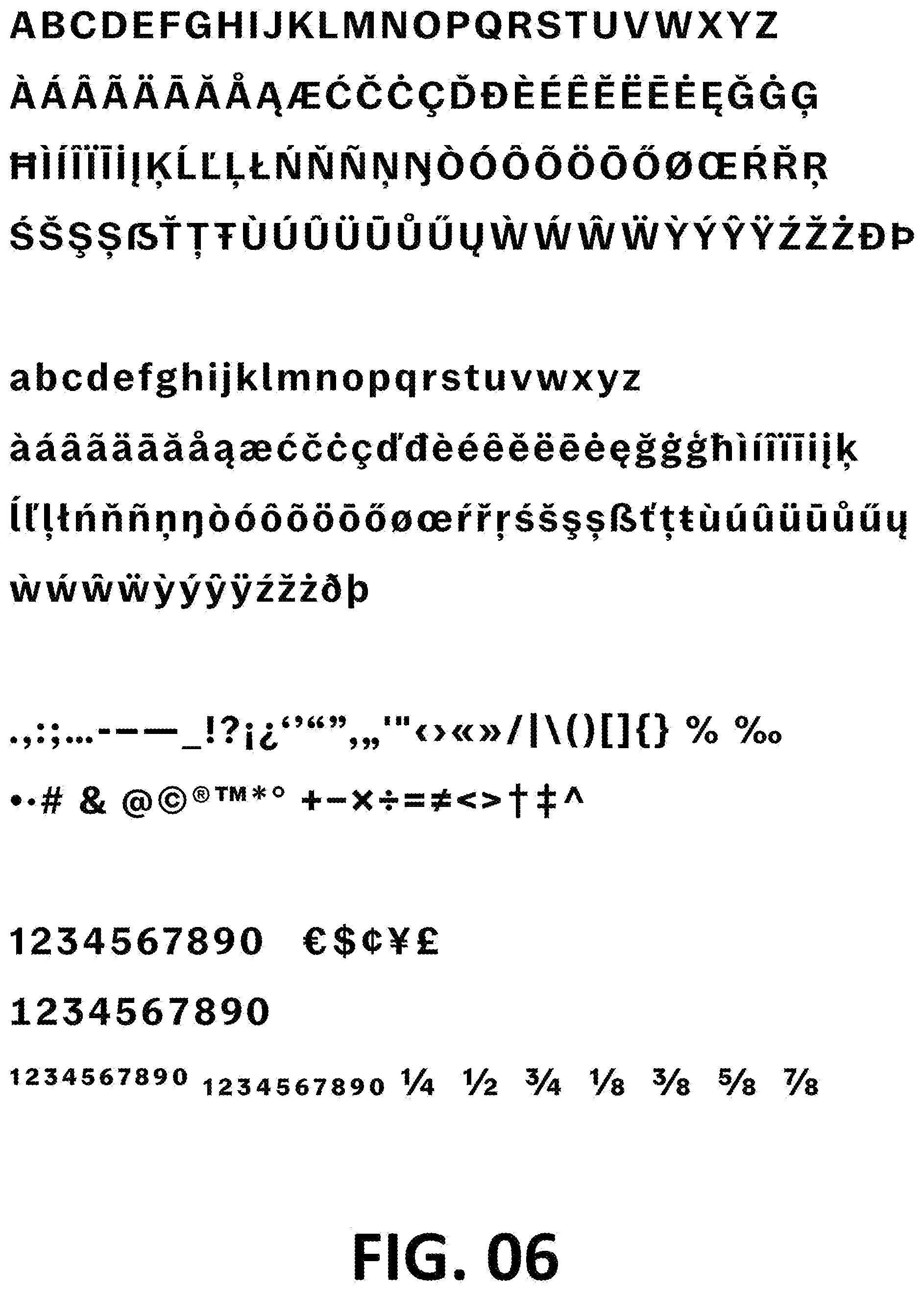 Patent USD1101029 Figure 6 – Typeface or type font