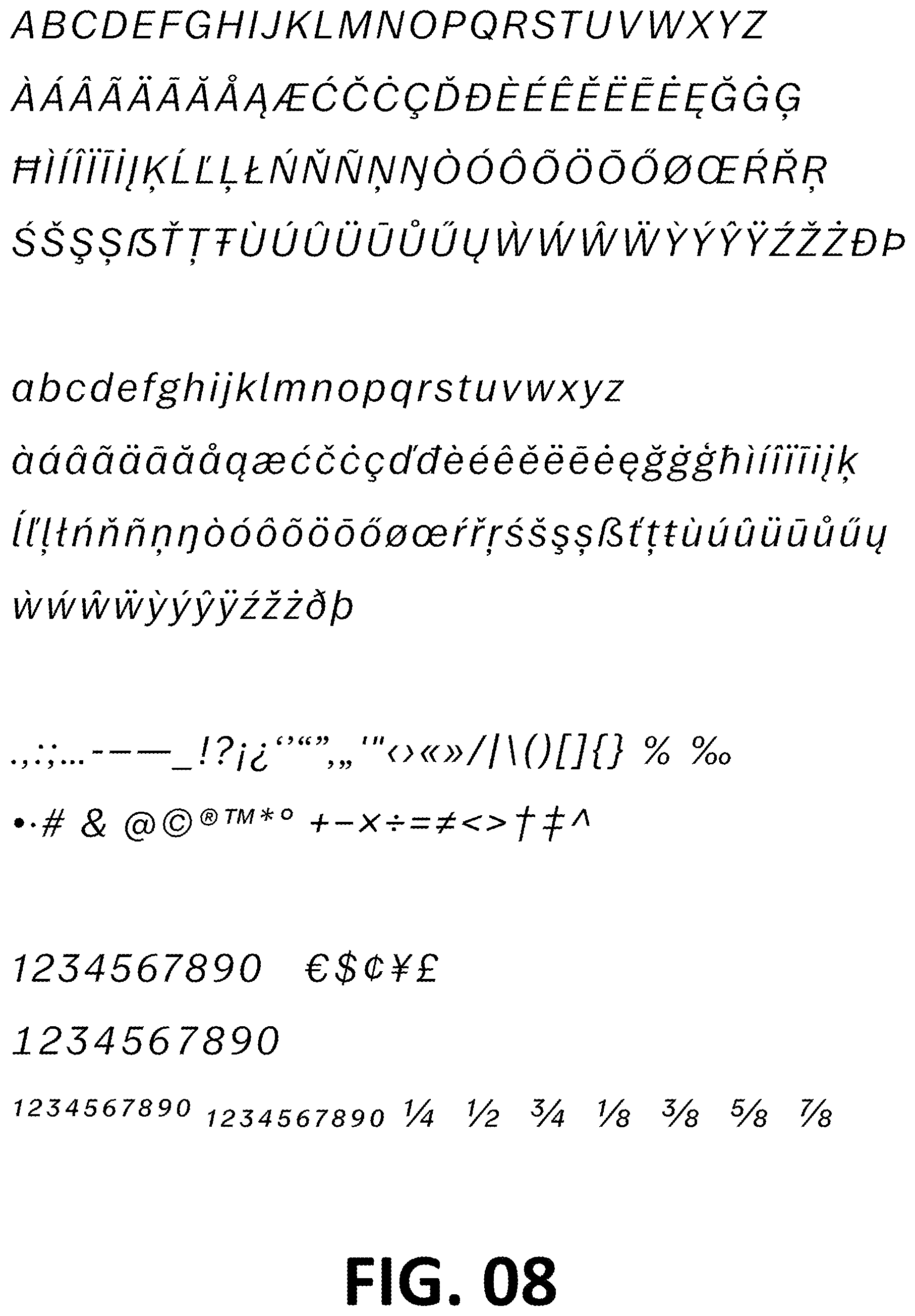 Patent USD1101029 Figure 8 – Typeface or type font