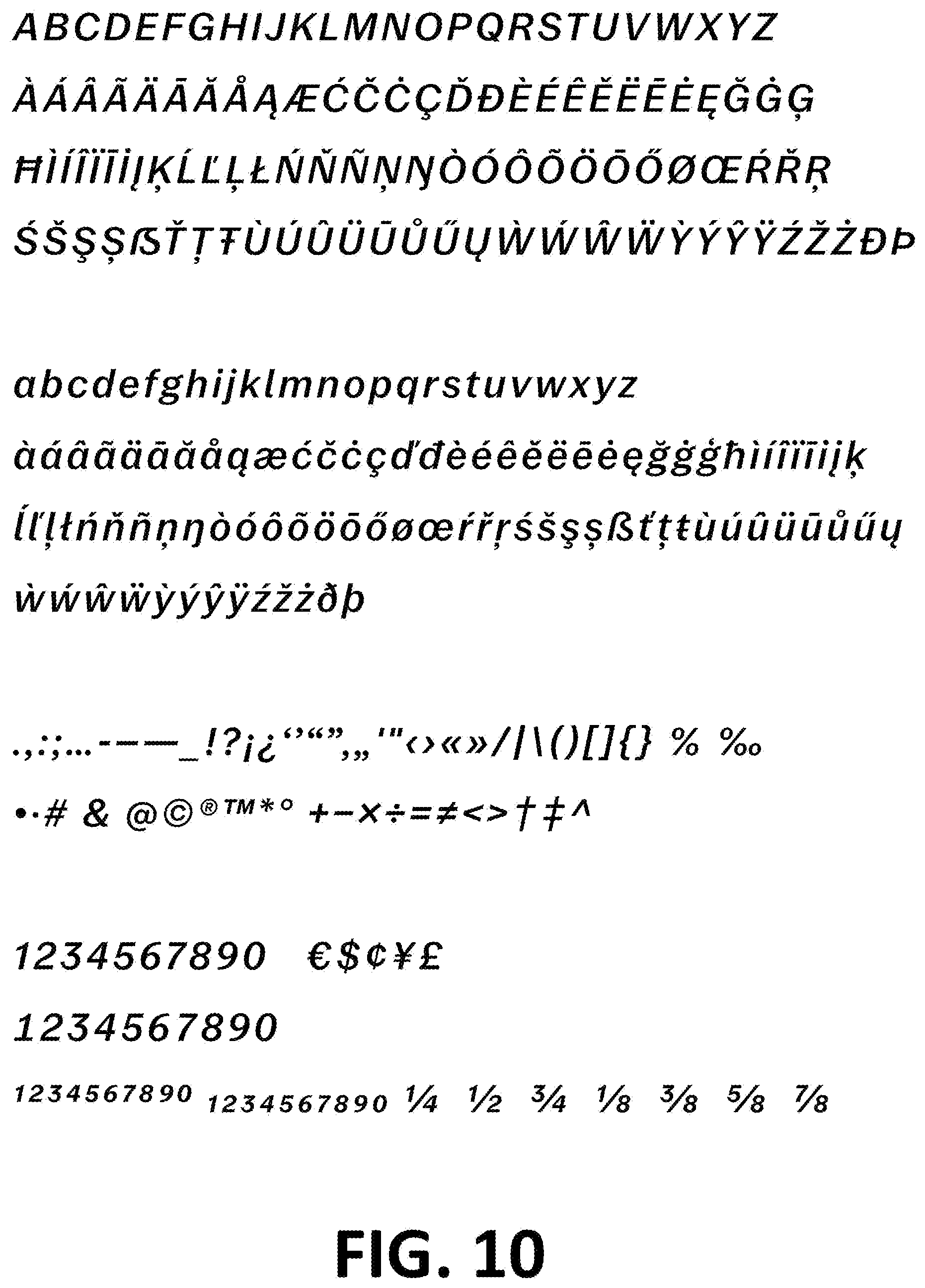 Patent USD1101029 Figure 10 – Typeface or type font