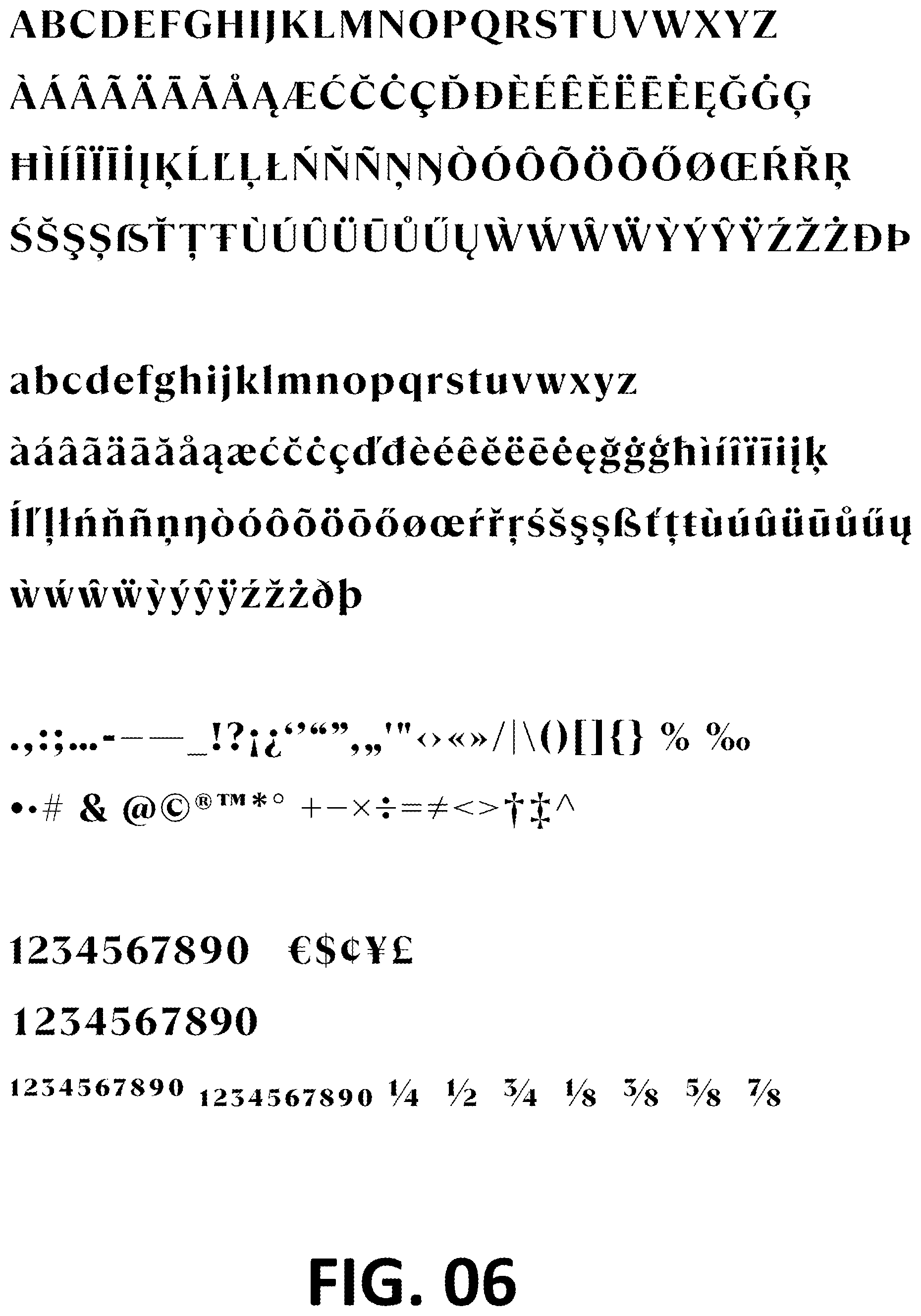 Patent USD1101030 Figure 6 – Typeface or type font