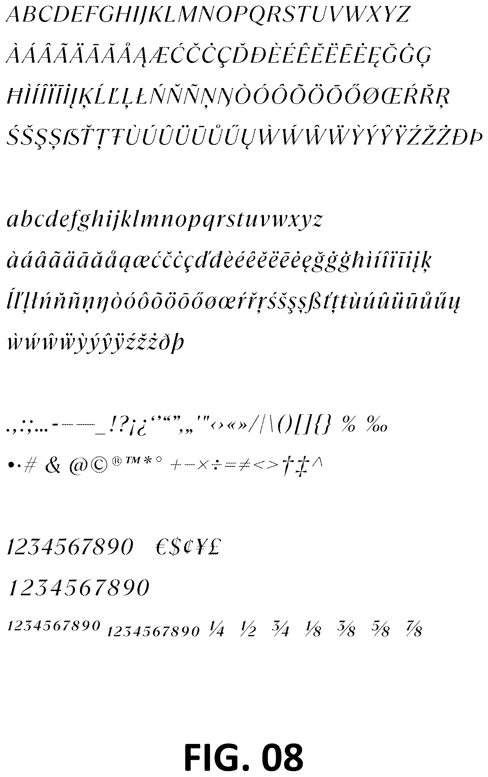 Patent USD1101030 Figure 8 – Typeface or type font