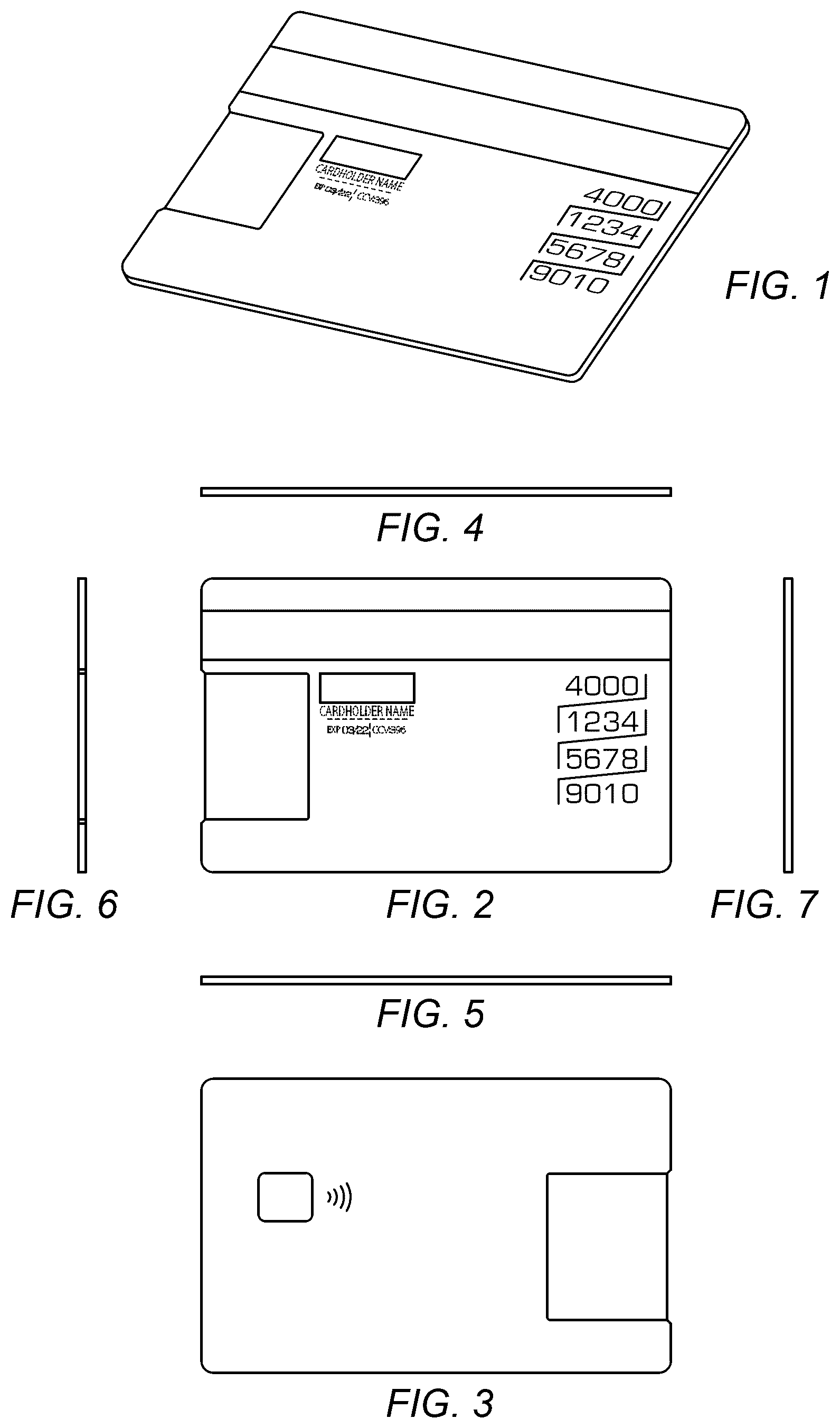 Patent USD1101037 Figure 1 – Payment card with a notch