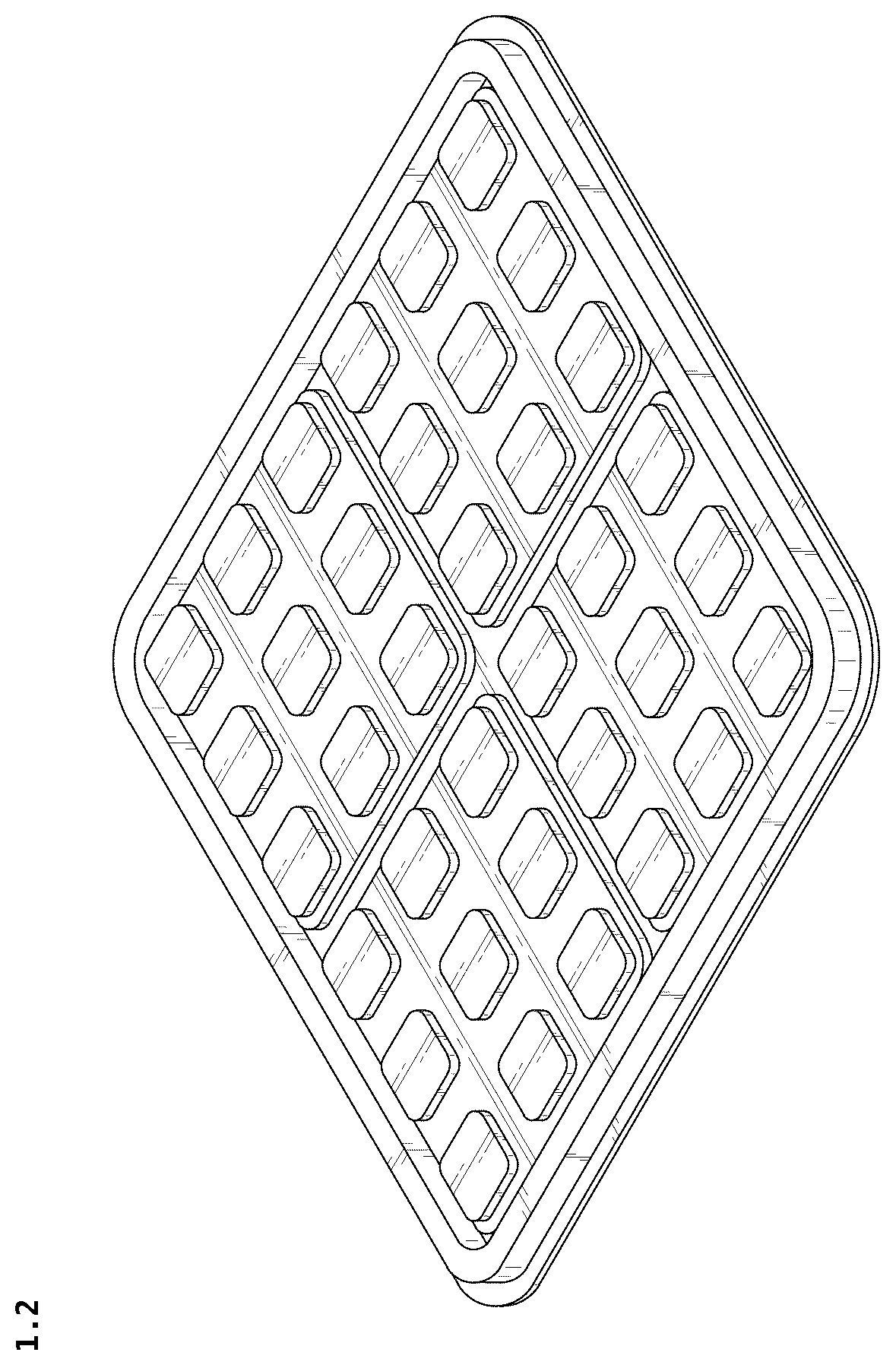 Patent USD1101049 Figure 2 – Combined game board with set of game pieces