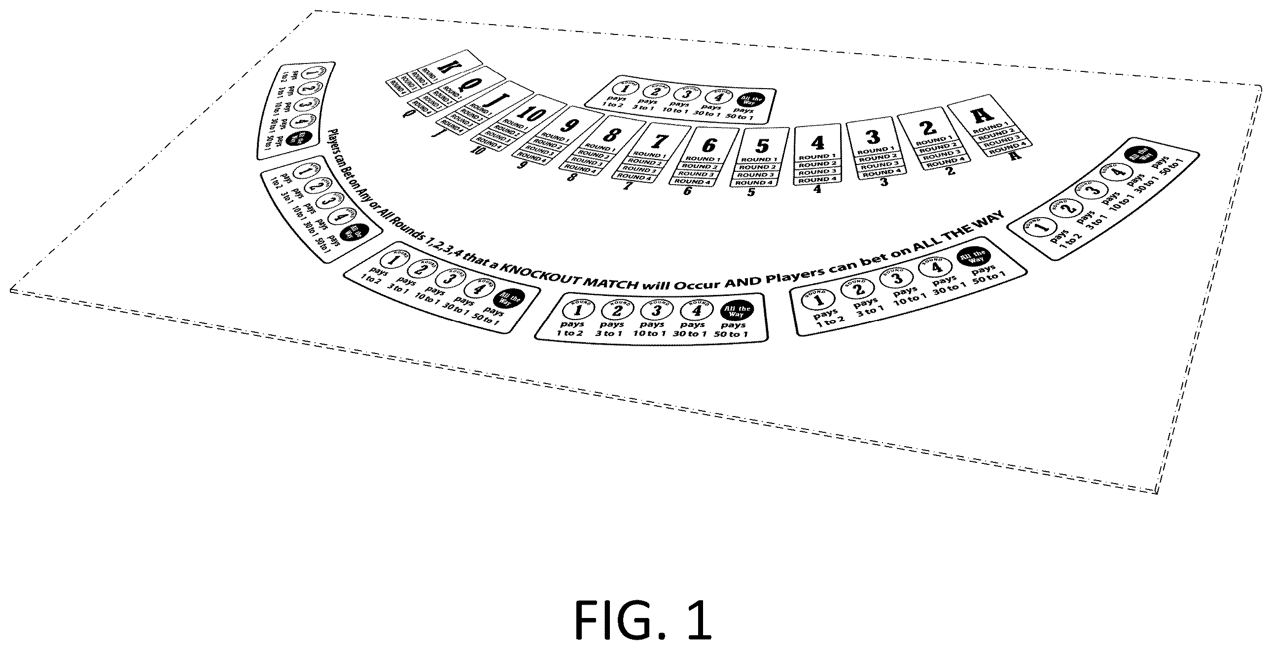 Patent USD1101051 Figure 1 – Card game board