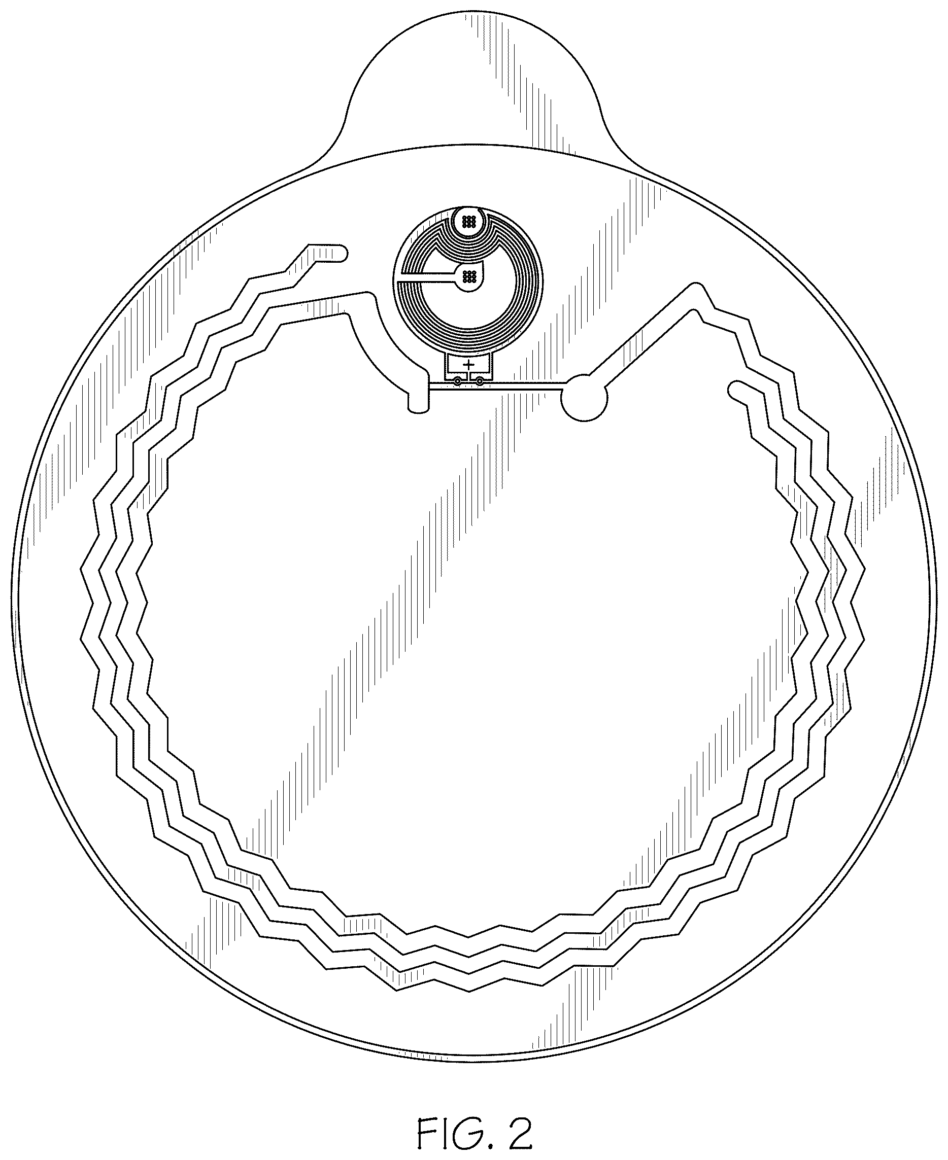 Patent USD1101142 Figure 2 – Ostomy flange with leakage detecting sensors