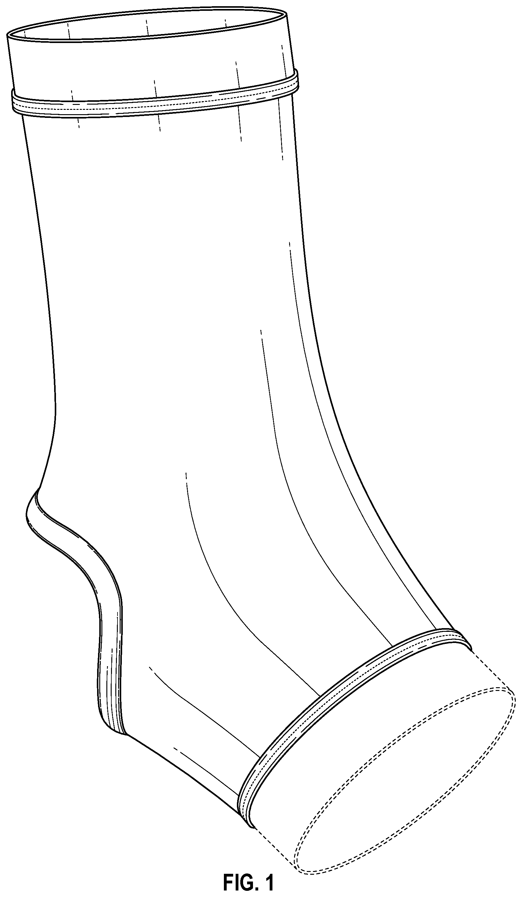 Patent USD1101176 Figure 1 – Ankle support with elastic band