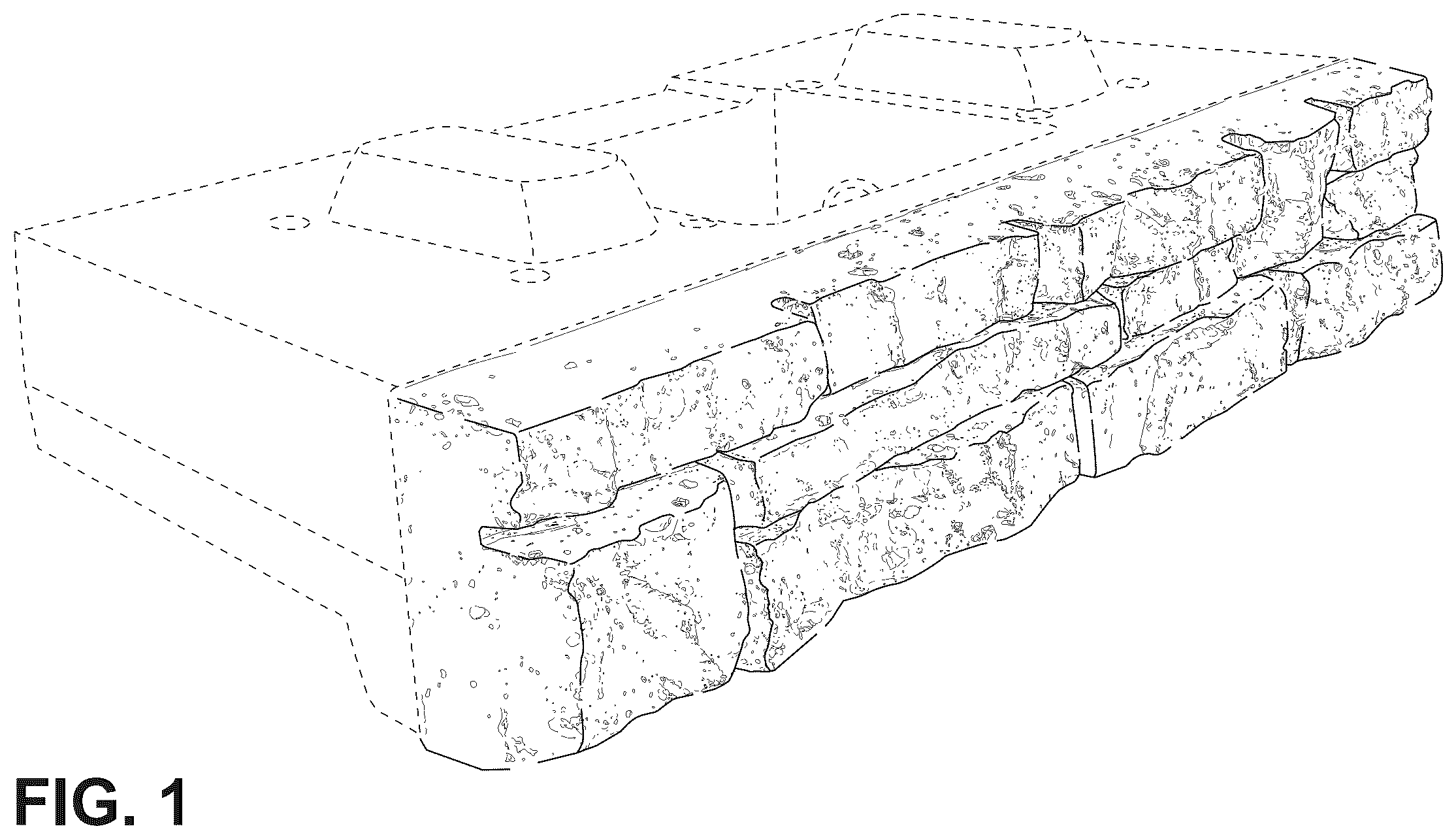 Patent USD1101203 Figure 1 – Textured front face wall block
