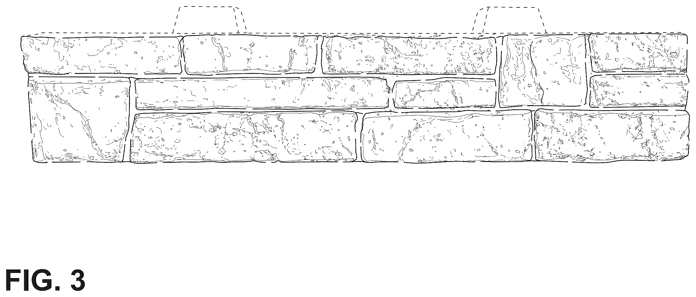Patent USD1101203 Figure 3 – Textured front face wall block