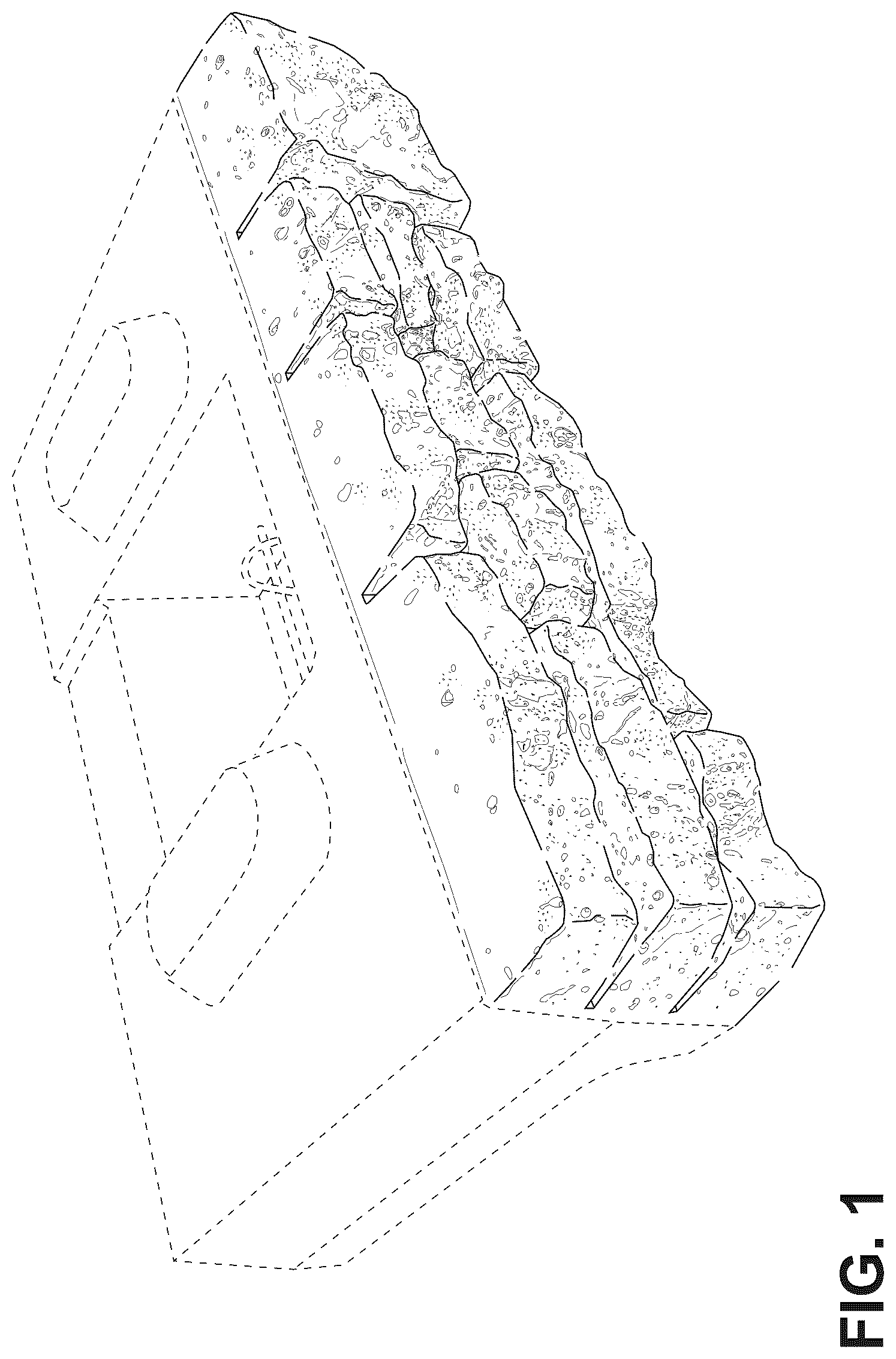 Patent USD1101204 Figure 1 – Textured front face wall block