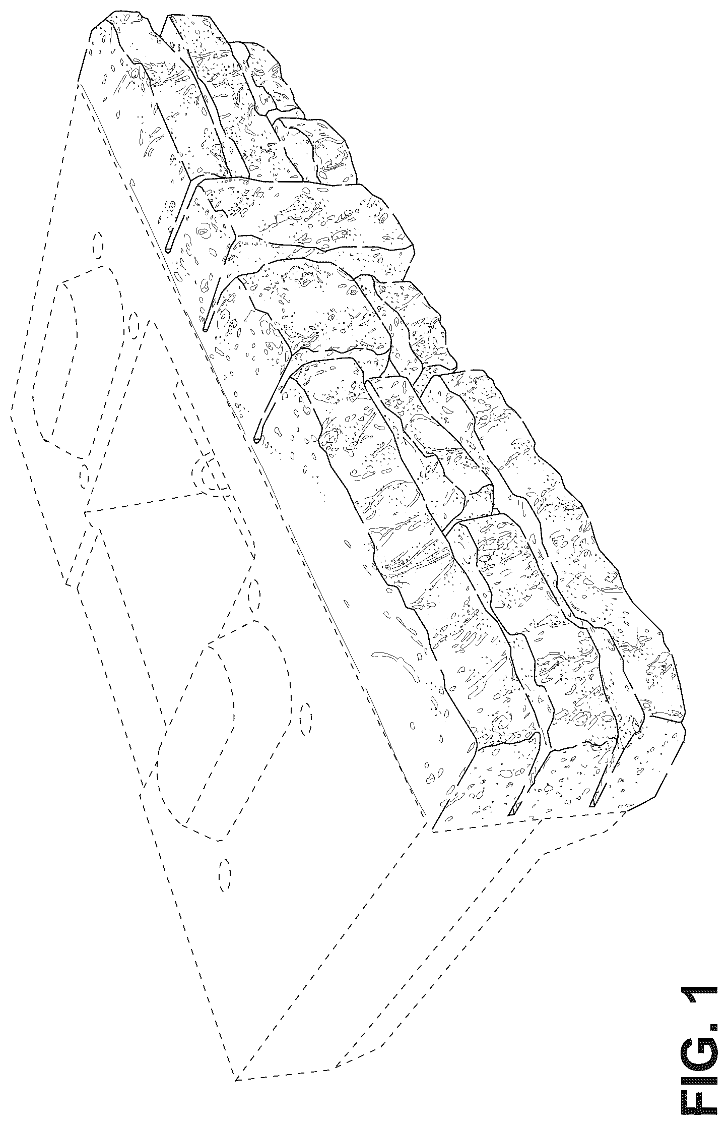 Patent USD1101207 Figure 1 – Textured front face wall block