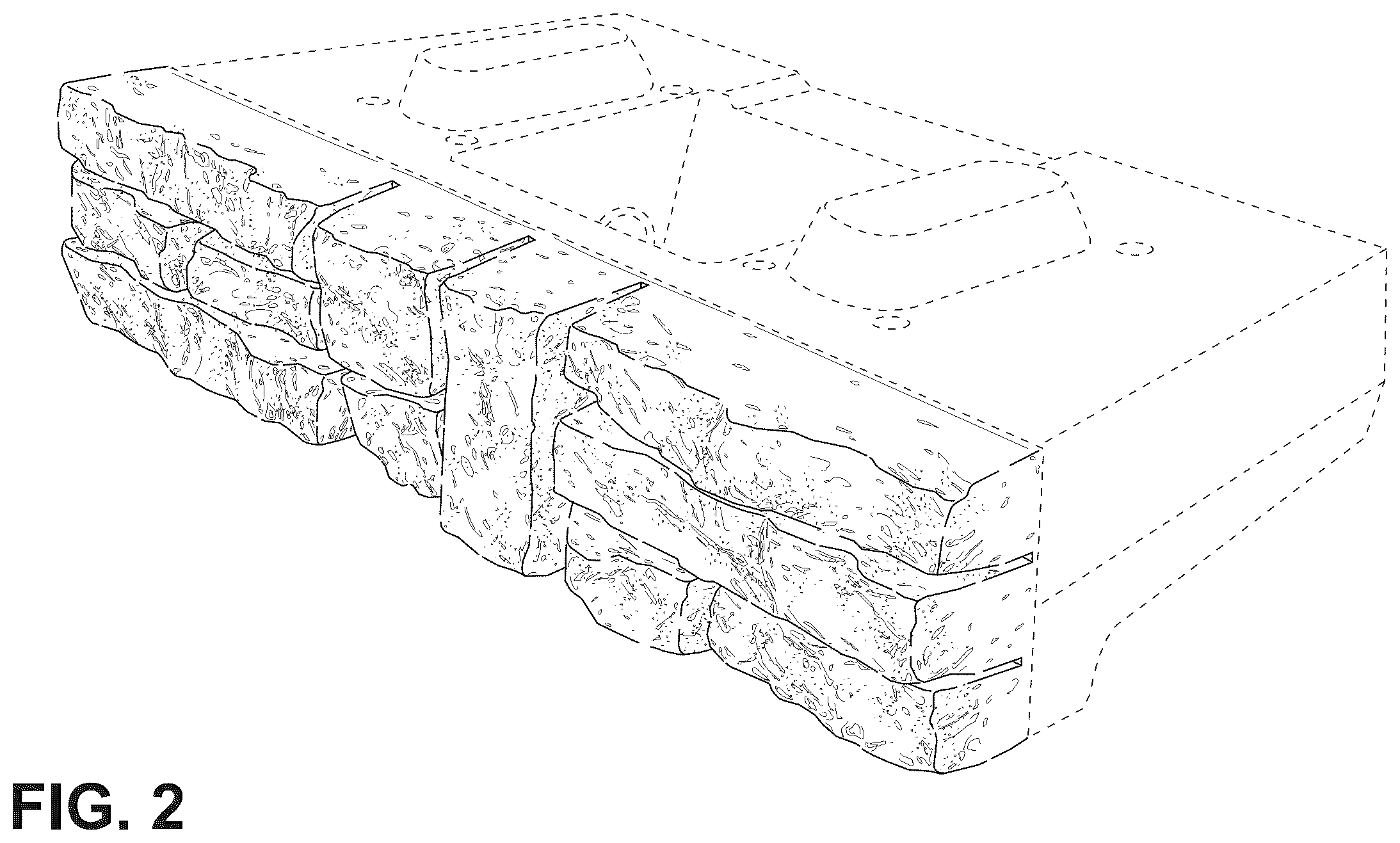 Patent USD1101207 Figure 2 – Textured front face wall block