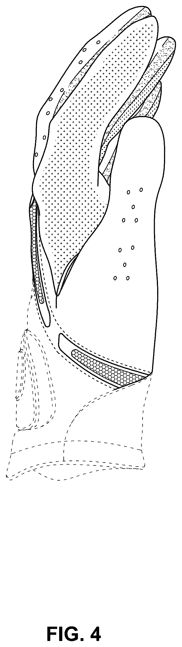 Patent USD1101288 Figure 4 – Golf glove