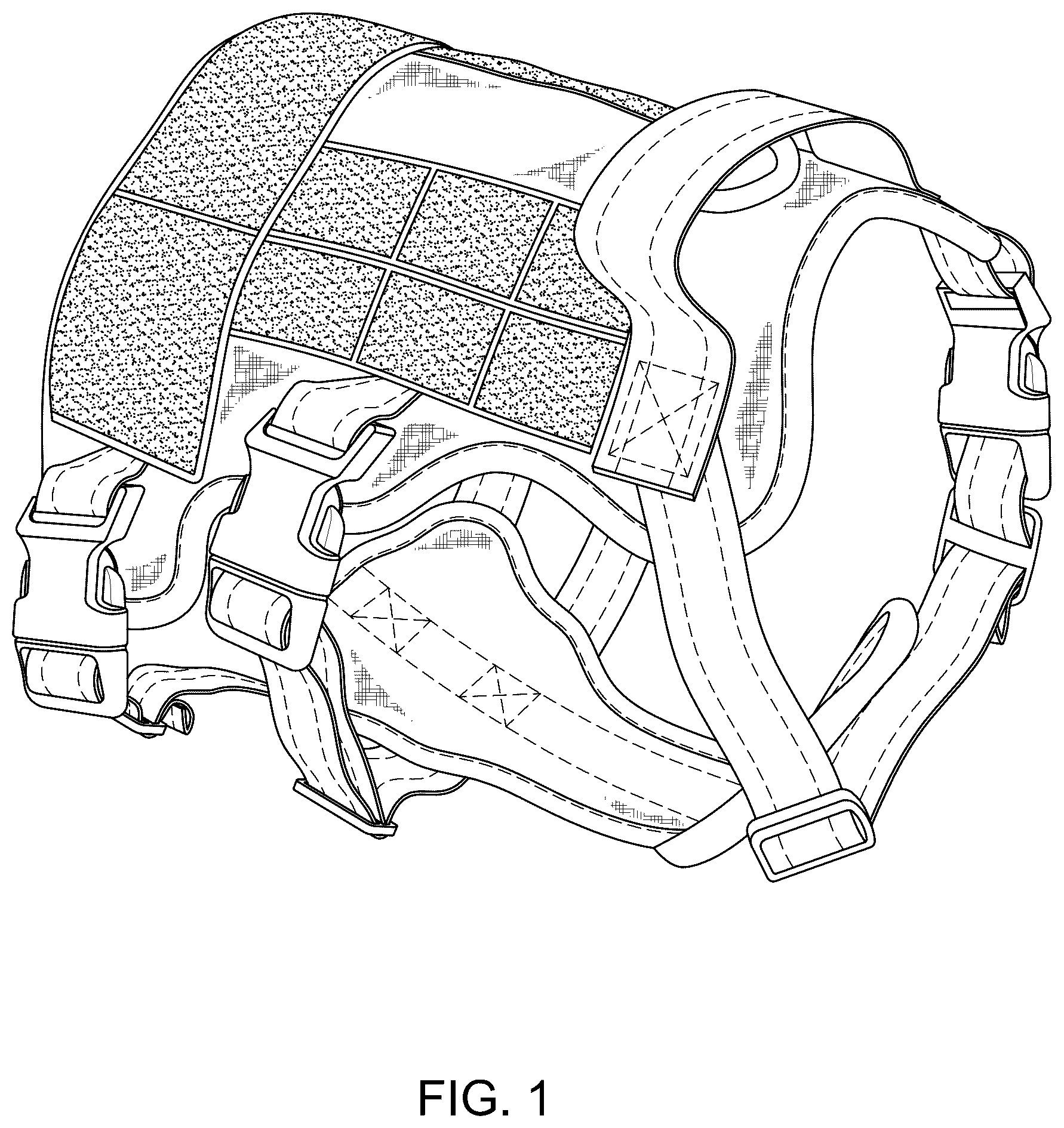 Patent USD1101303 Figure 1 – Tactical dog harness