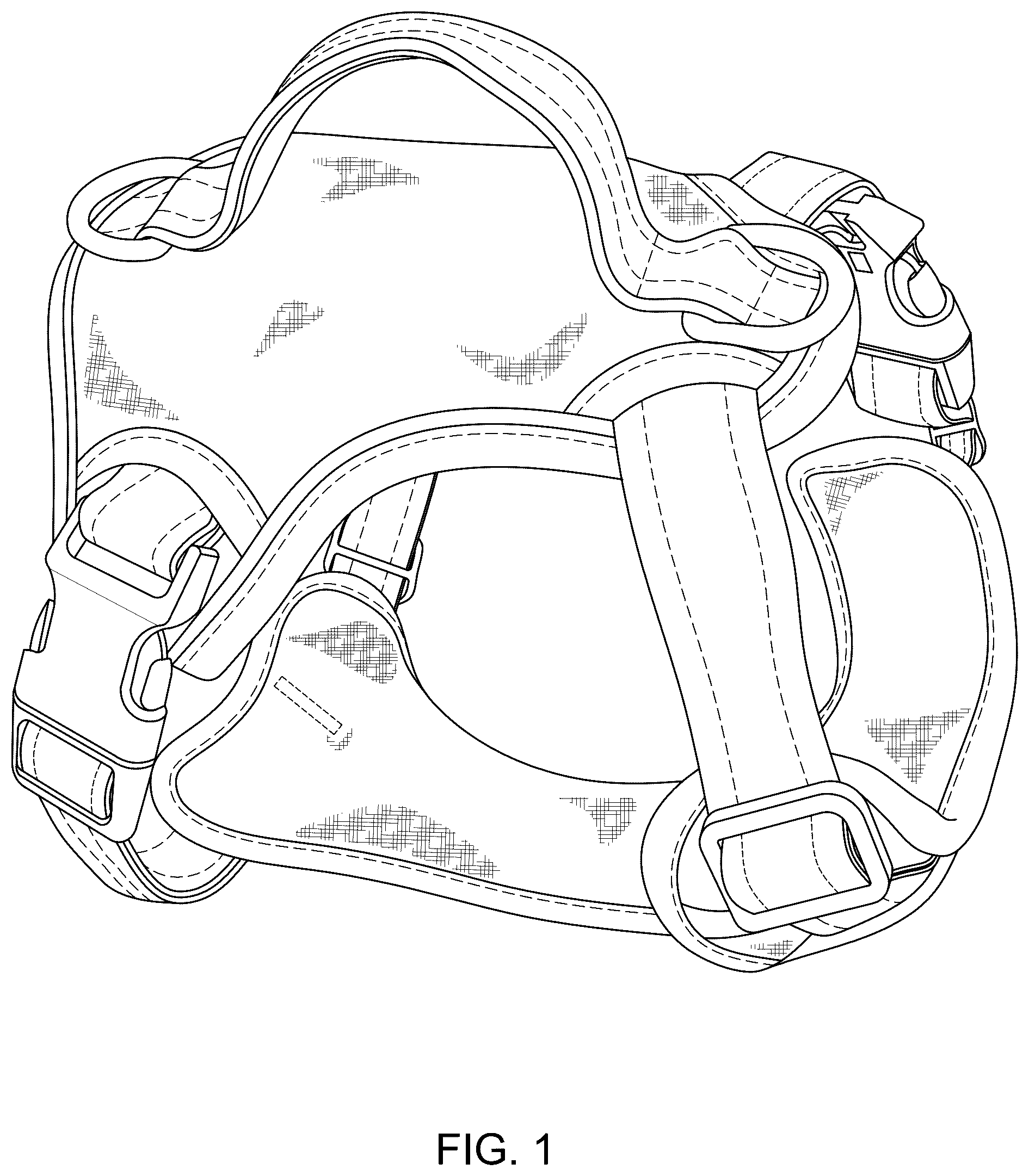 Patent USD1101307 Figure 1 – No-pull dog harness