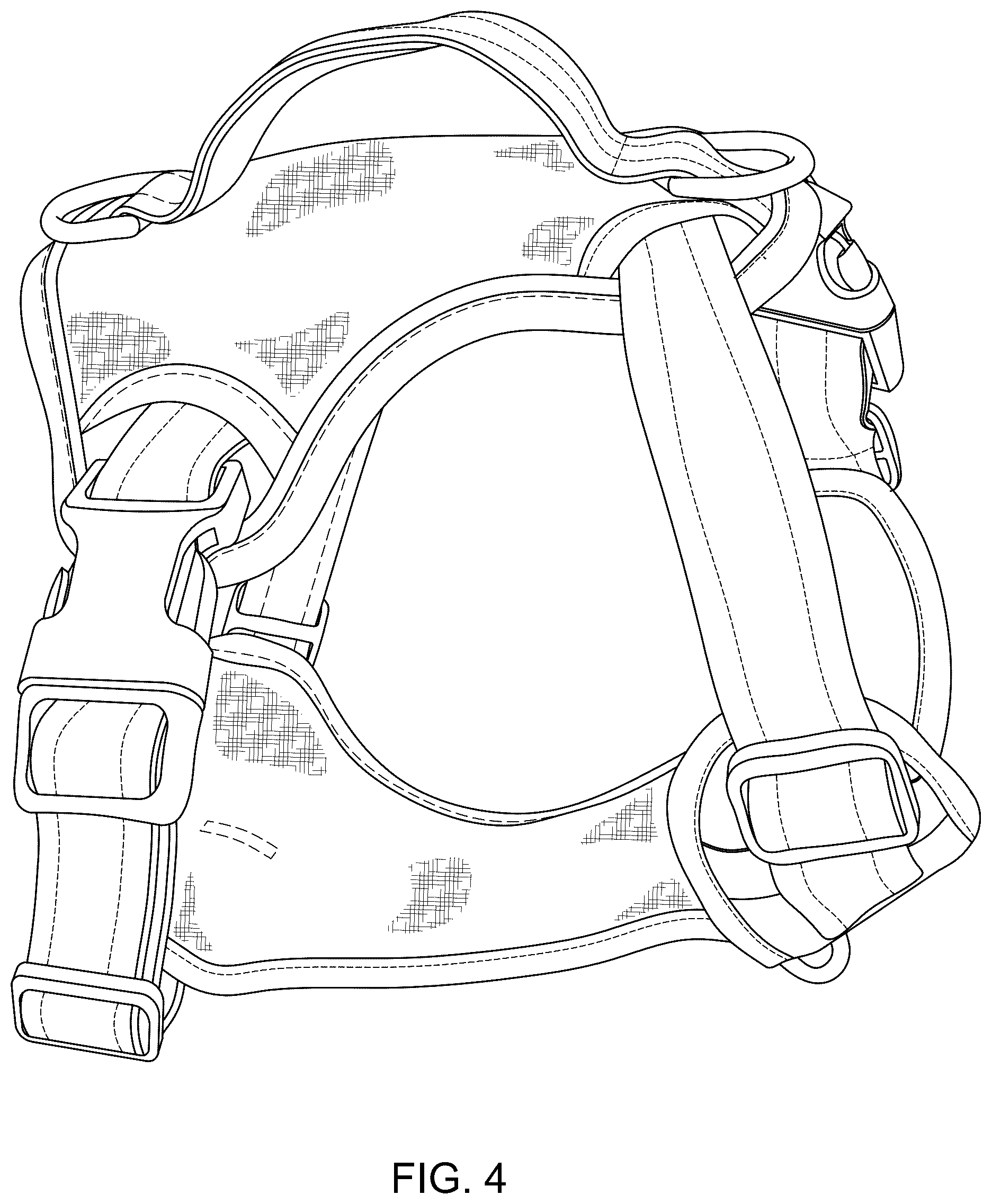 Patent USD1101307 Figure 4 – No-pull dog harness