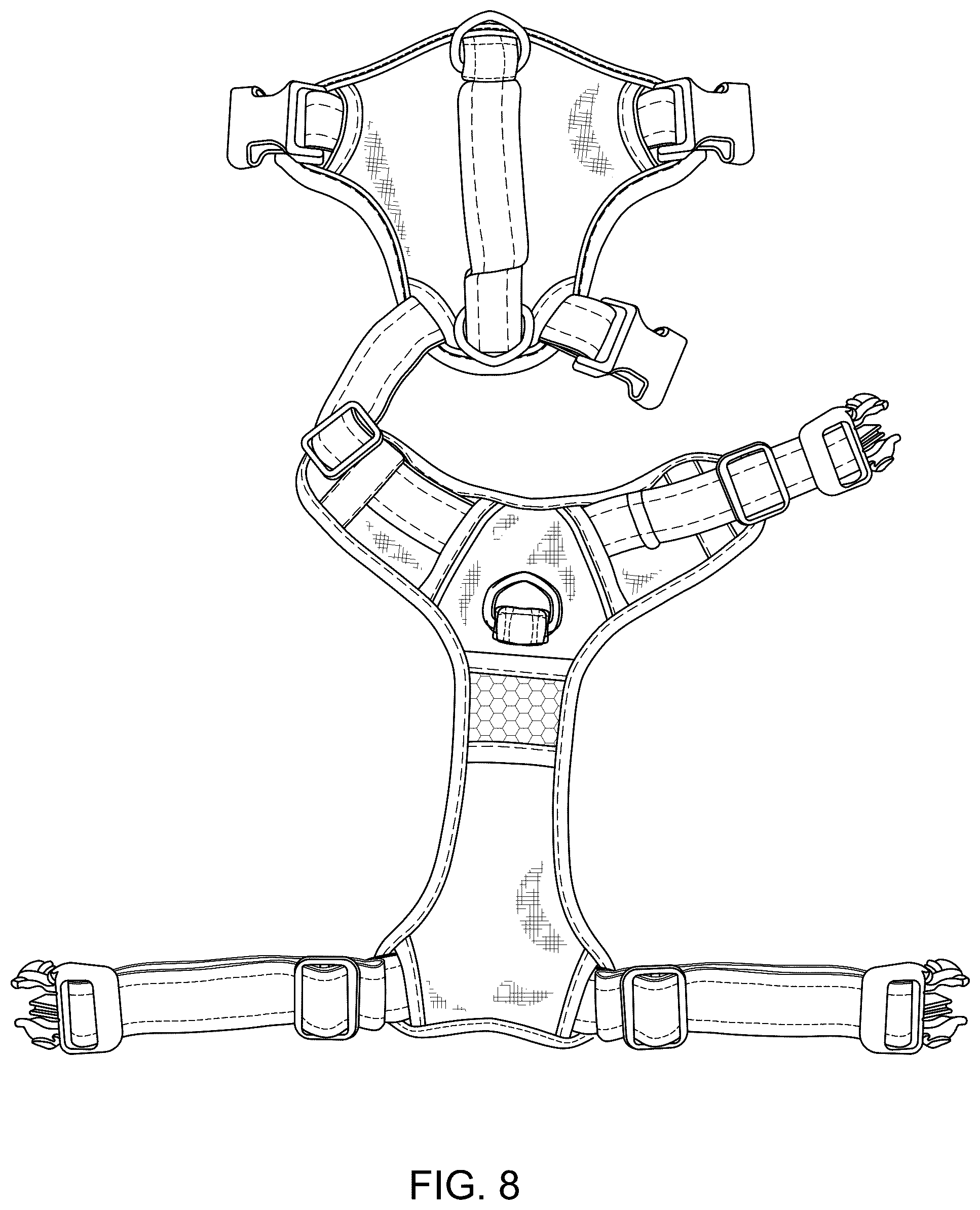 Patent USD1101307 Figure 8 – No-pull dog harness