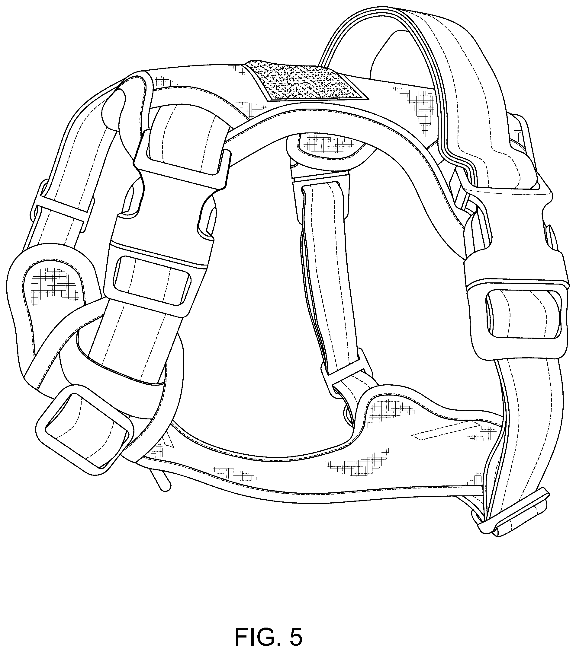 Patent USD1101308 Figure 5 – No-pull dog harness