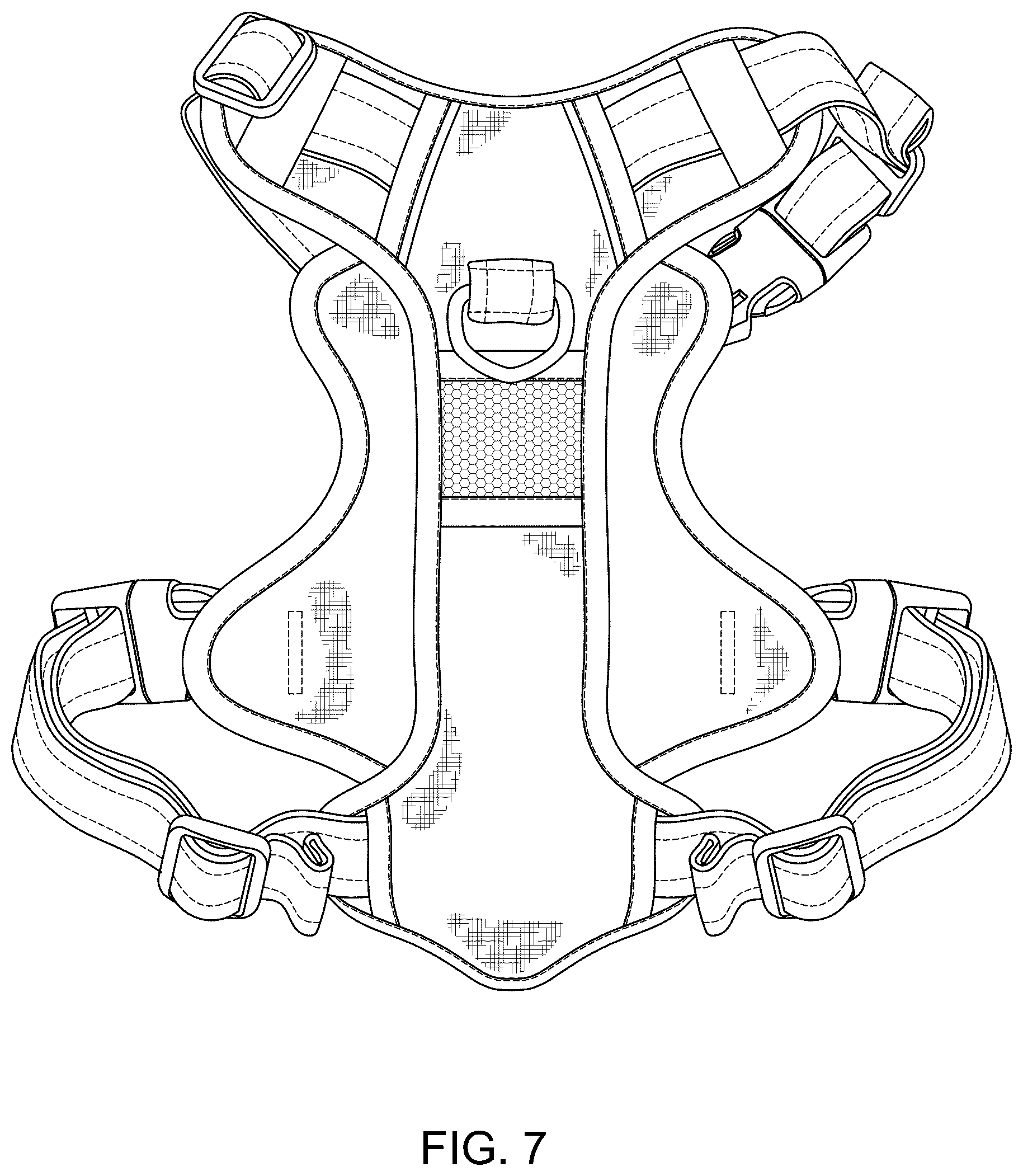 Patent USD1101308 Figure 7 – No-pull dog harness