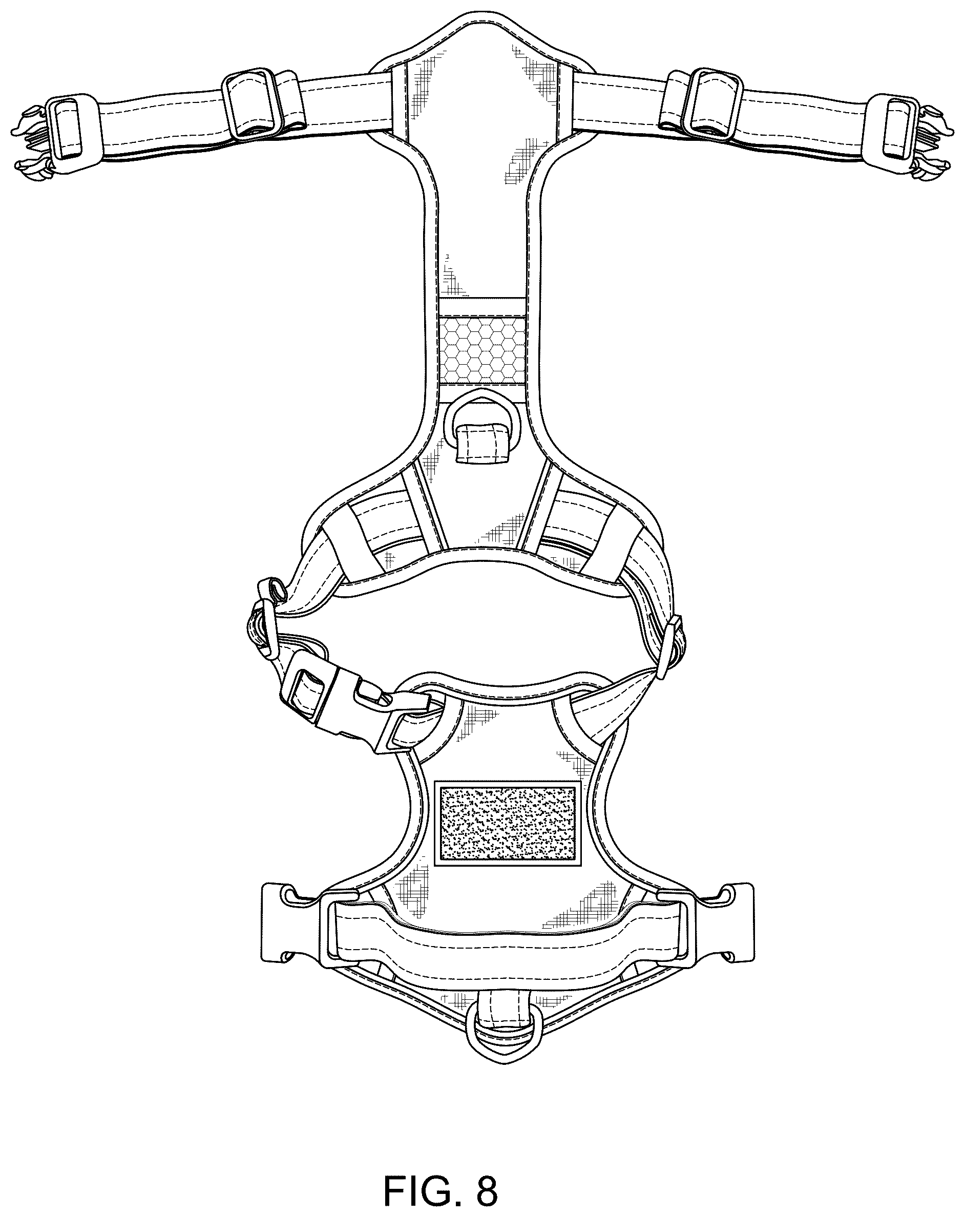 Patent USD1101308 Figure 8 – No-pull dog harness