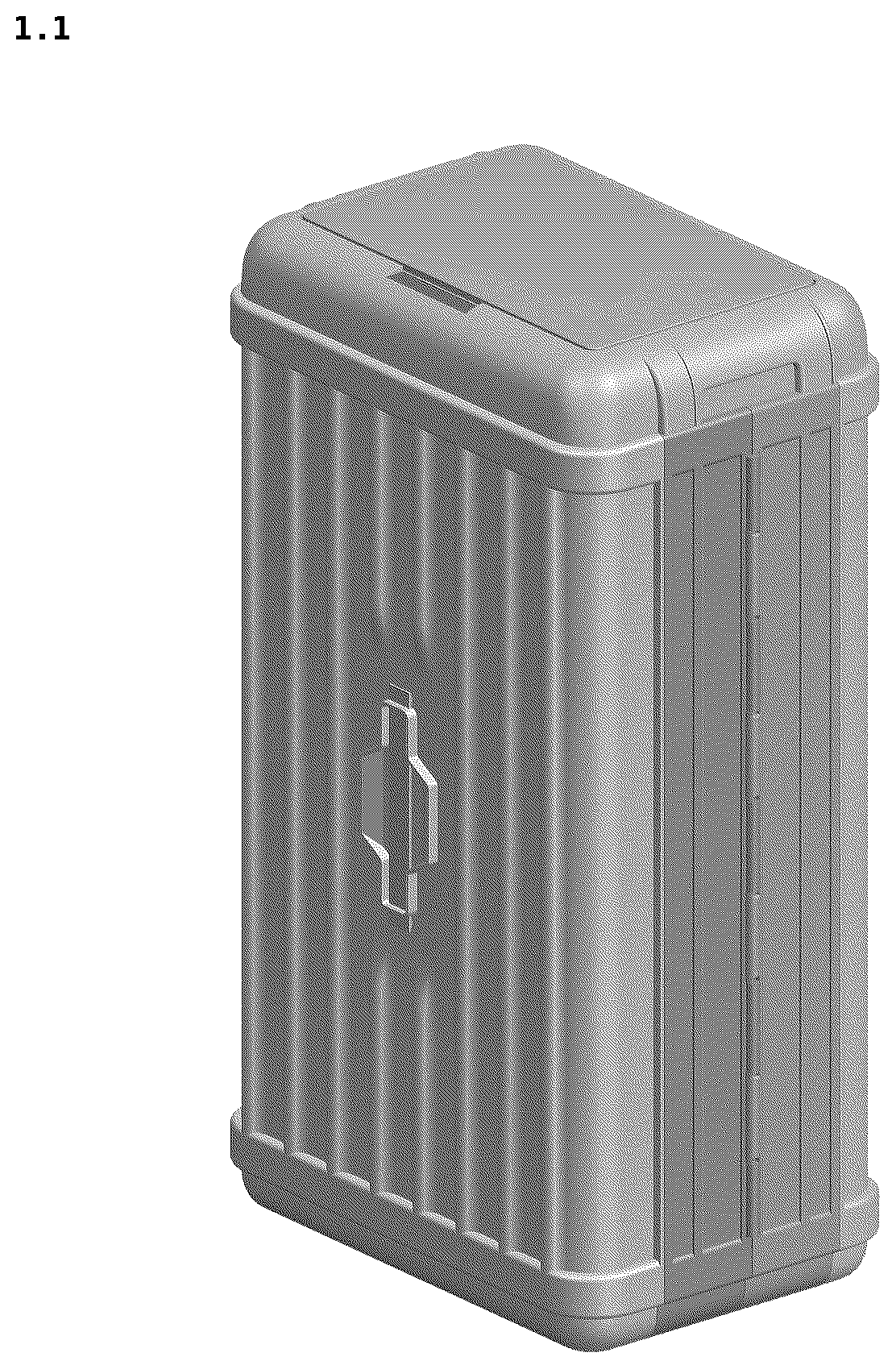 Patent USD1101338 Figure 1 – Refuse receptacle