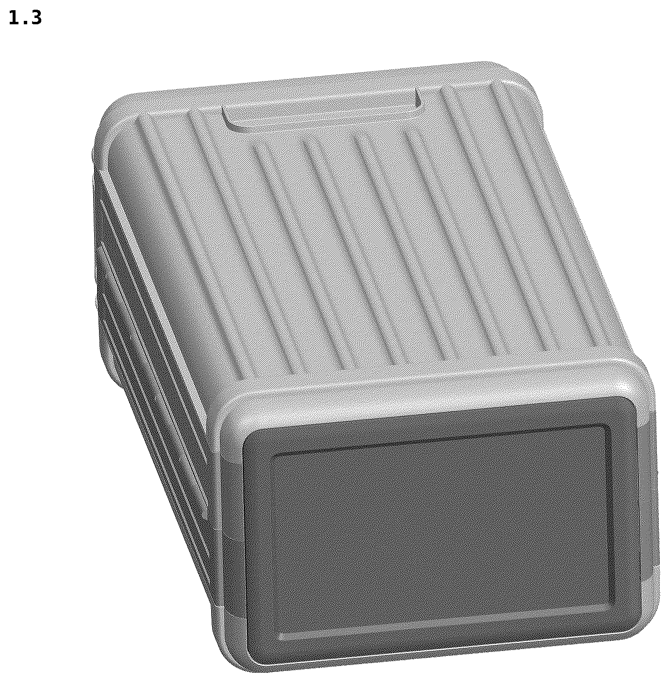 Patent USD1101338 Figure 3 – Refuse receptacle