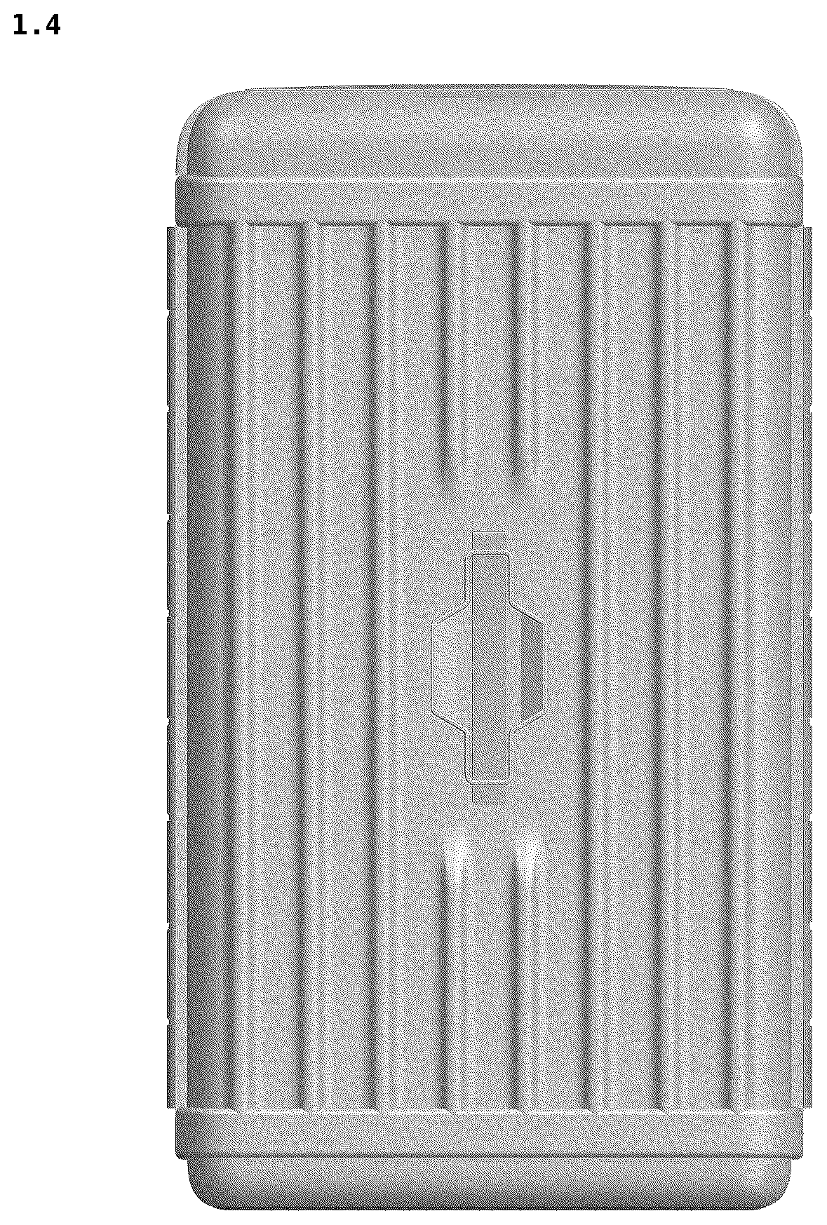 Patent USD1101338 Figure 4 – Refuse receptacle