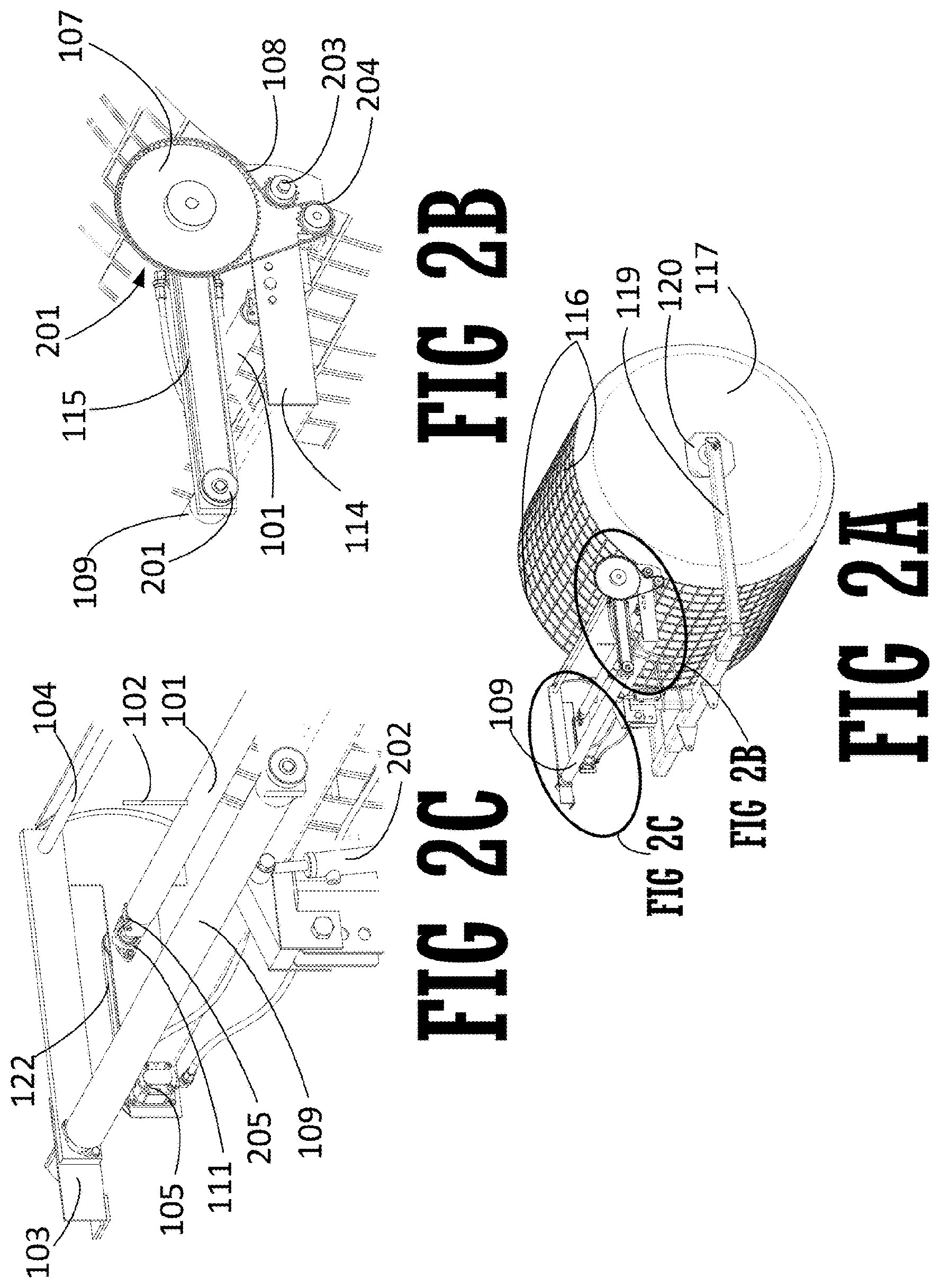 Patent USRE050454 Figure 2 – Net wrap recovery device