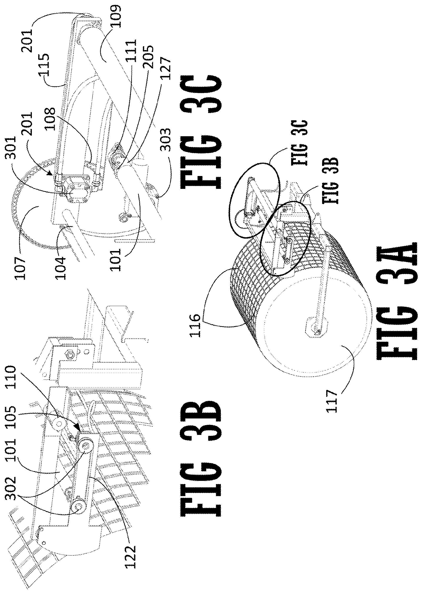 Patent USRE050454 Figure 3 – Net wrap recovery device