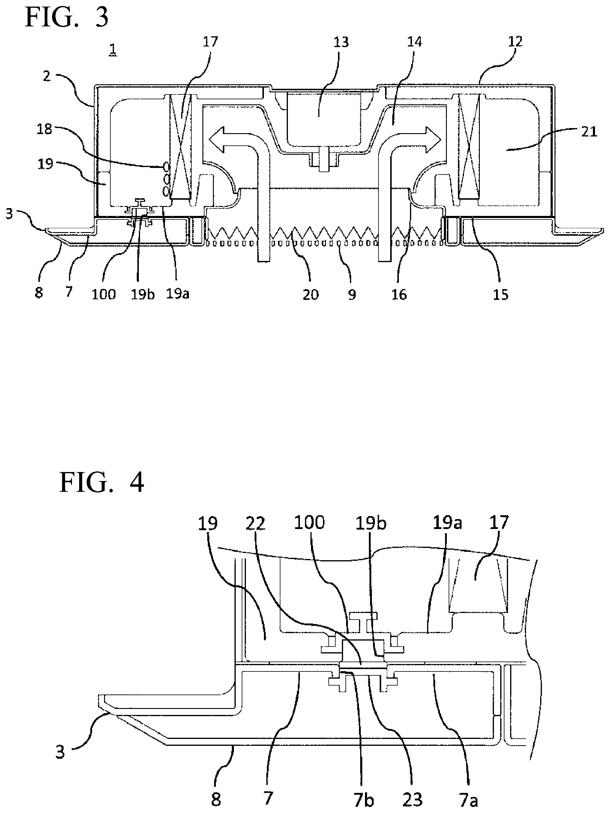 Patent US12541044 Figure 2 – Inspection window for drain pan, and air conditioner