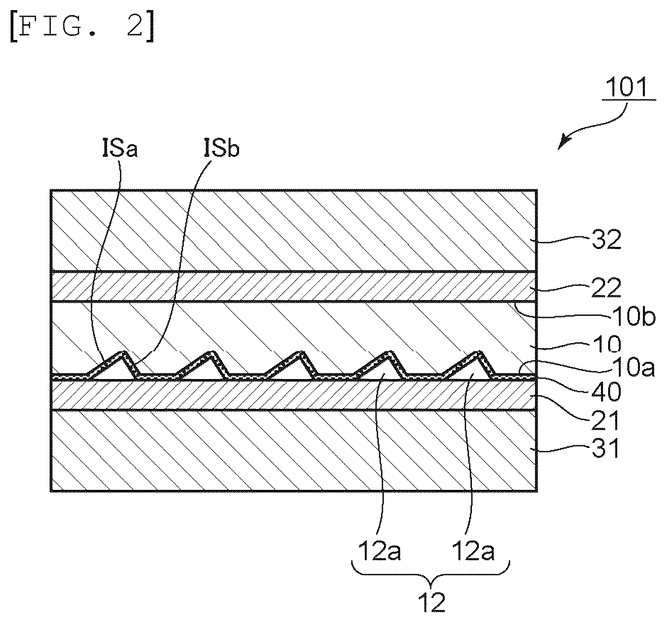 Patent US12541049 Figure 2 – Optical layered body including cover sheets, pressure-sensitive adhesive layers, and light extraction layer