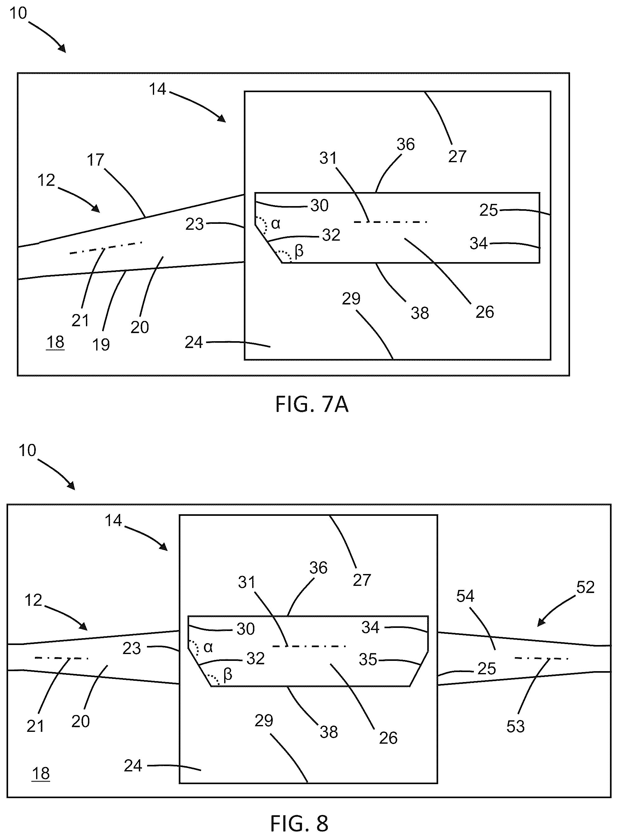Patent US12541057 Figure 7 – Photonic components with chamfered sidewalls