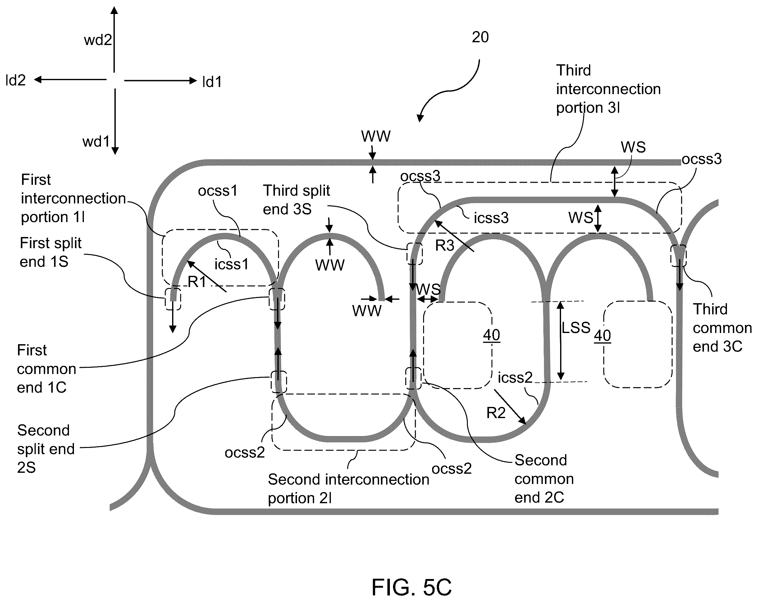 Patent US12541058 Figure 11 – Nested waveguide fan-out structure and methods for forming the same
