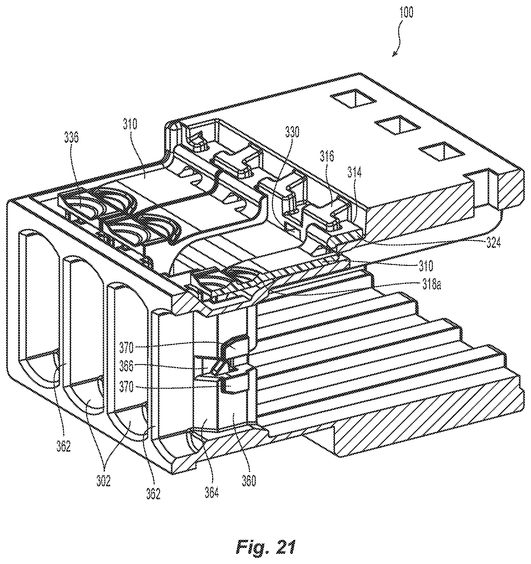 Patent US12541063 Figure 20 – Ferrule holder for miniature mt ferrule and adapter interface for mating with fiber optic connectors