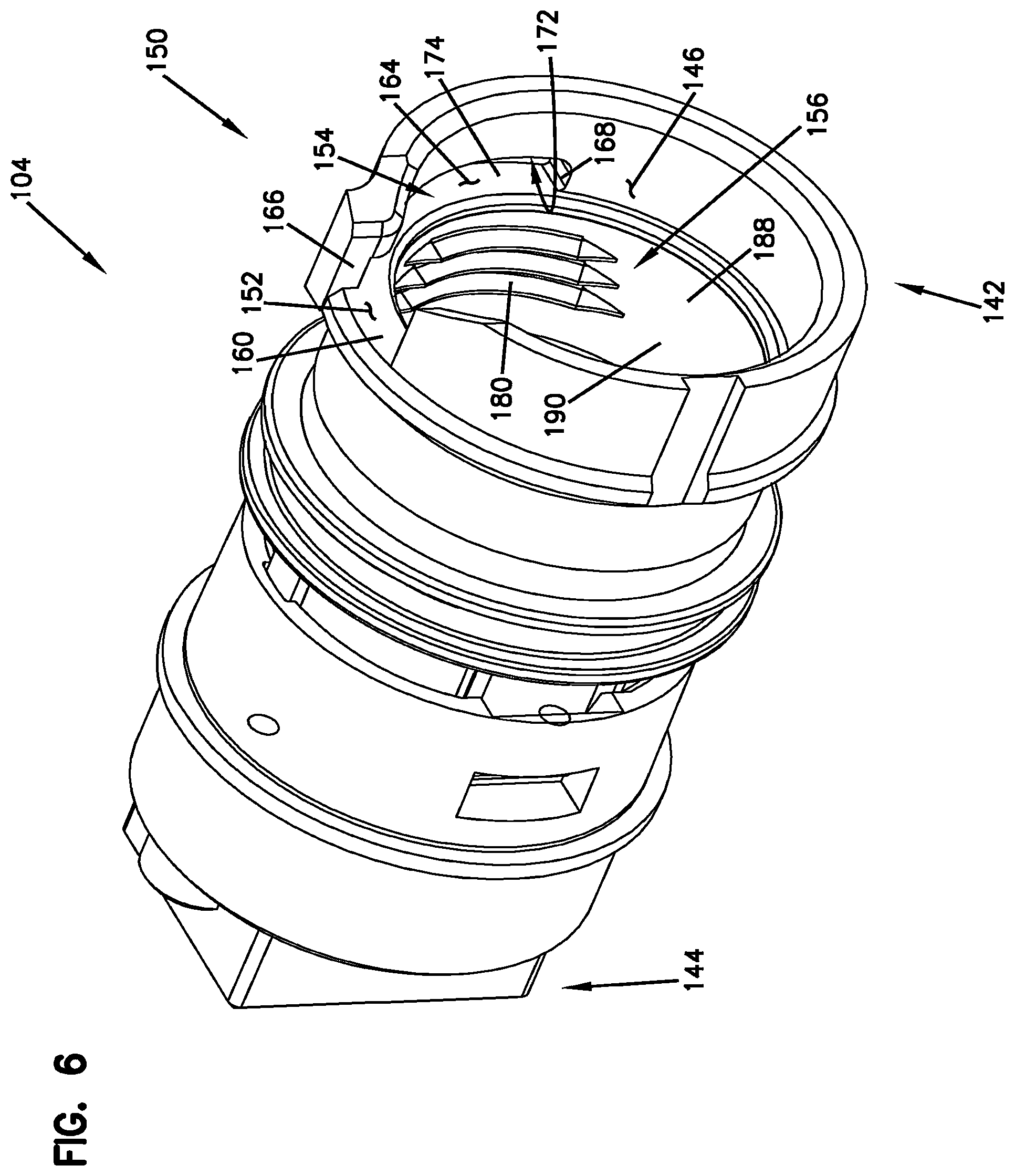 Patent US12541064 Figure 5 – Telecommunications enclosure for hardened fiber optic connector