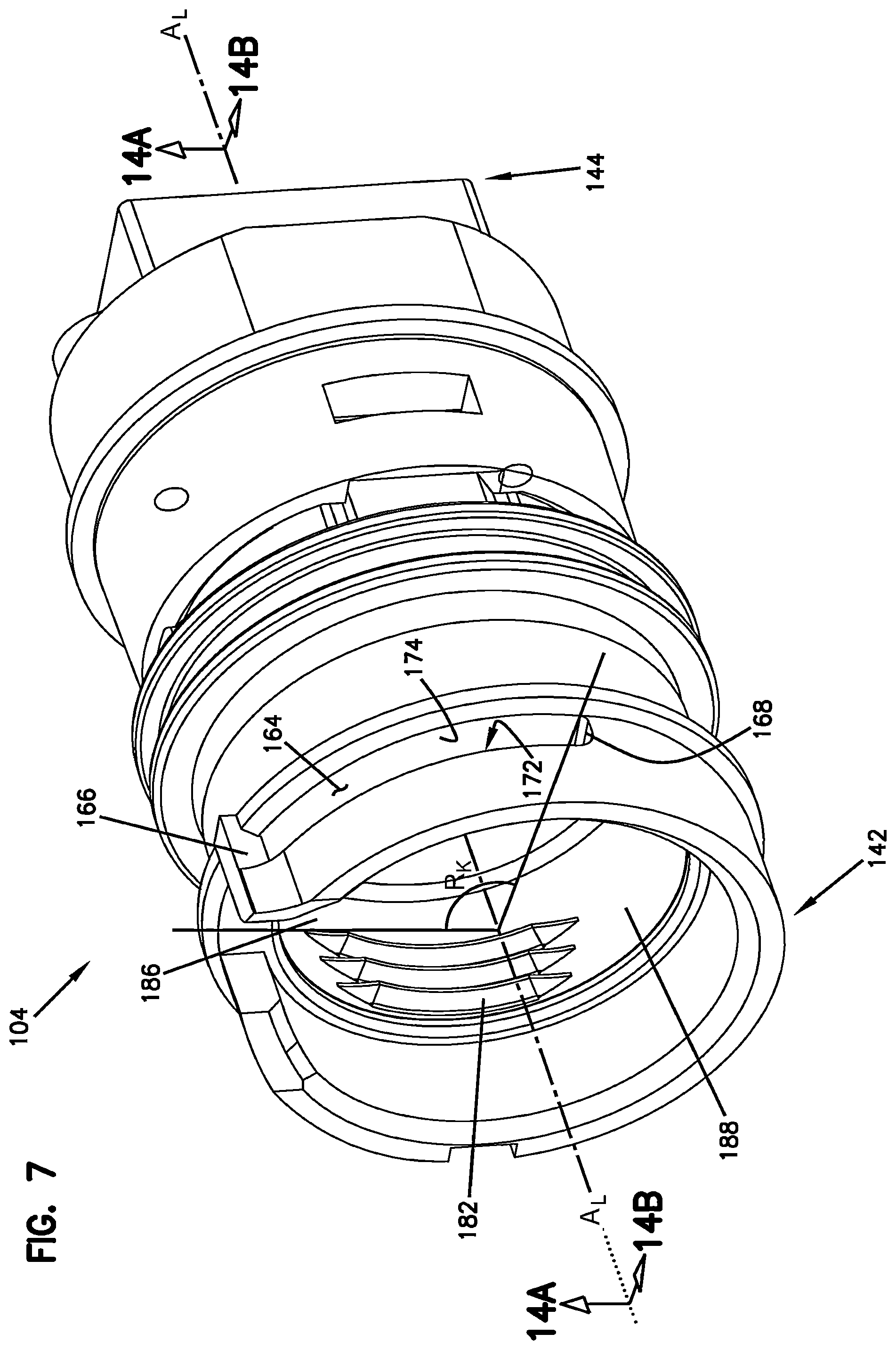 Patent US12541064 Figure 6 – Telecommunications enclosure for hardened fiber optic connector