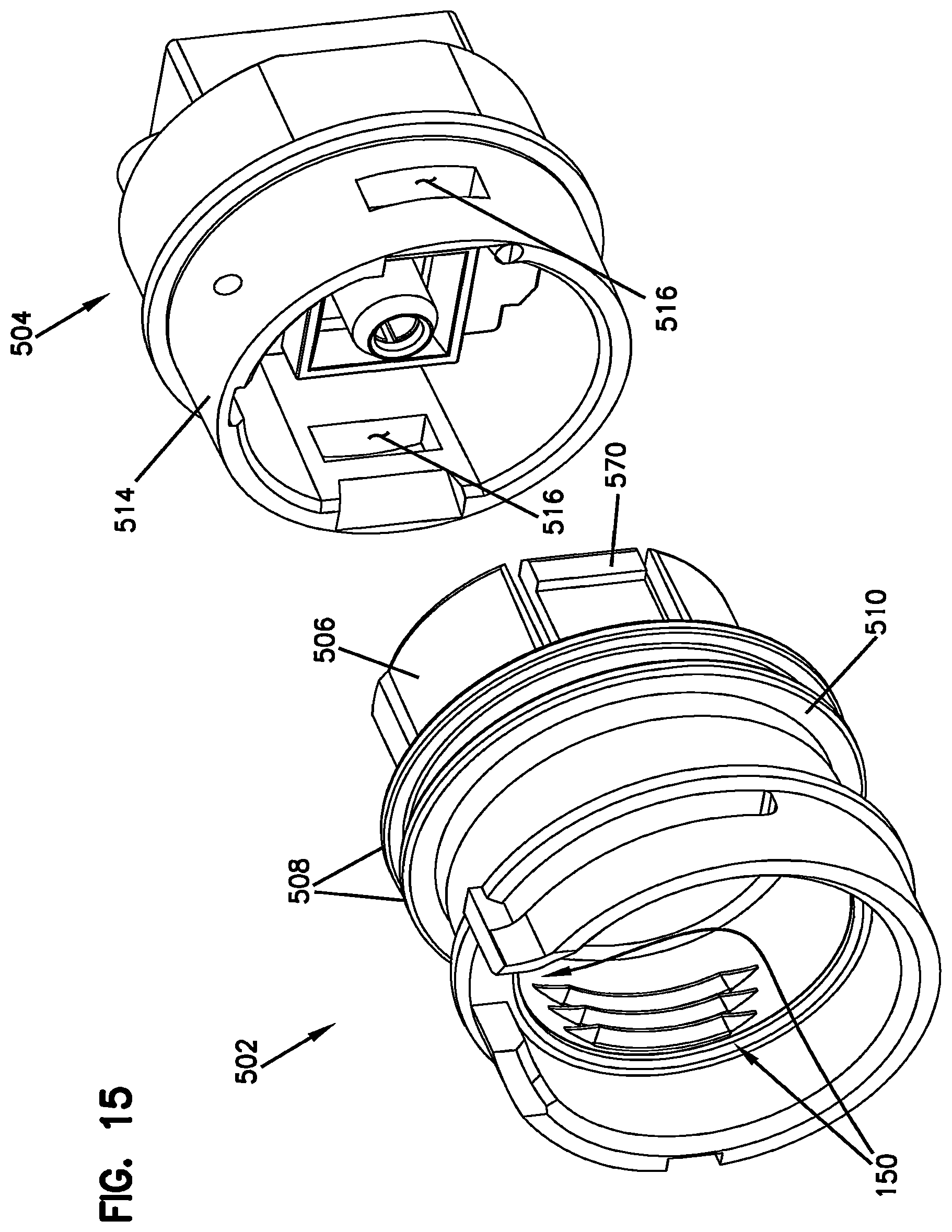 Patent US12541064 Figure 15 – Telecommunications enclosure for hardened fiber optic connector