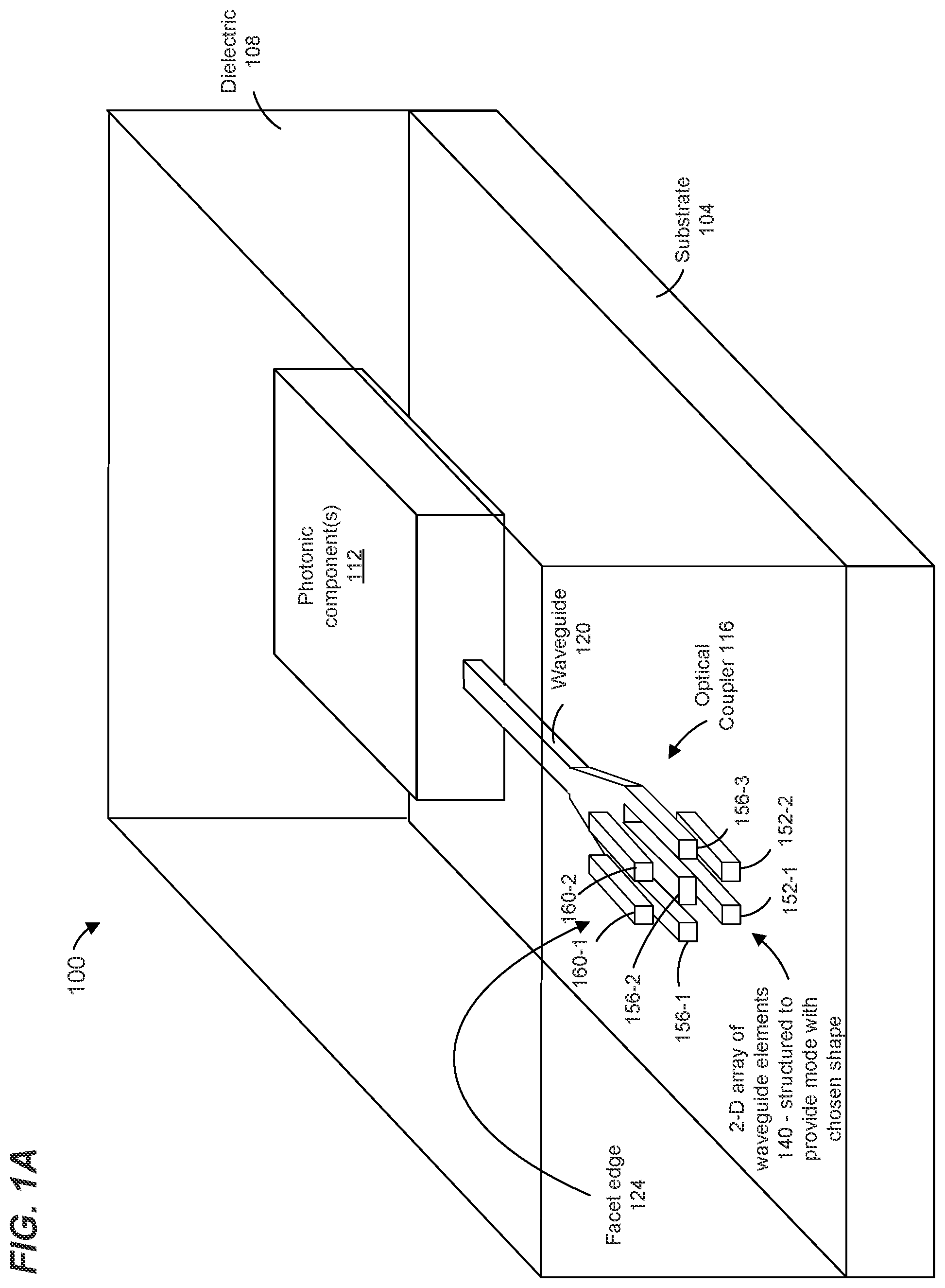 Patent US12541065 Figure 1 – Array-based edge coupler for optical input/output