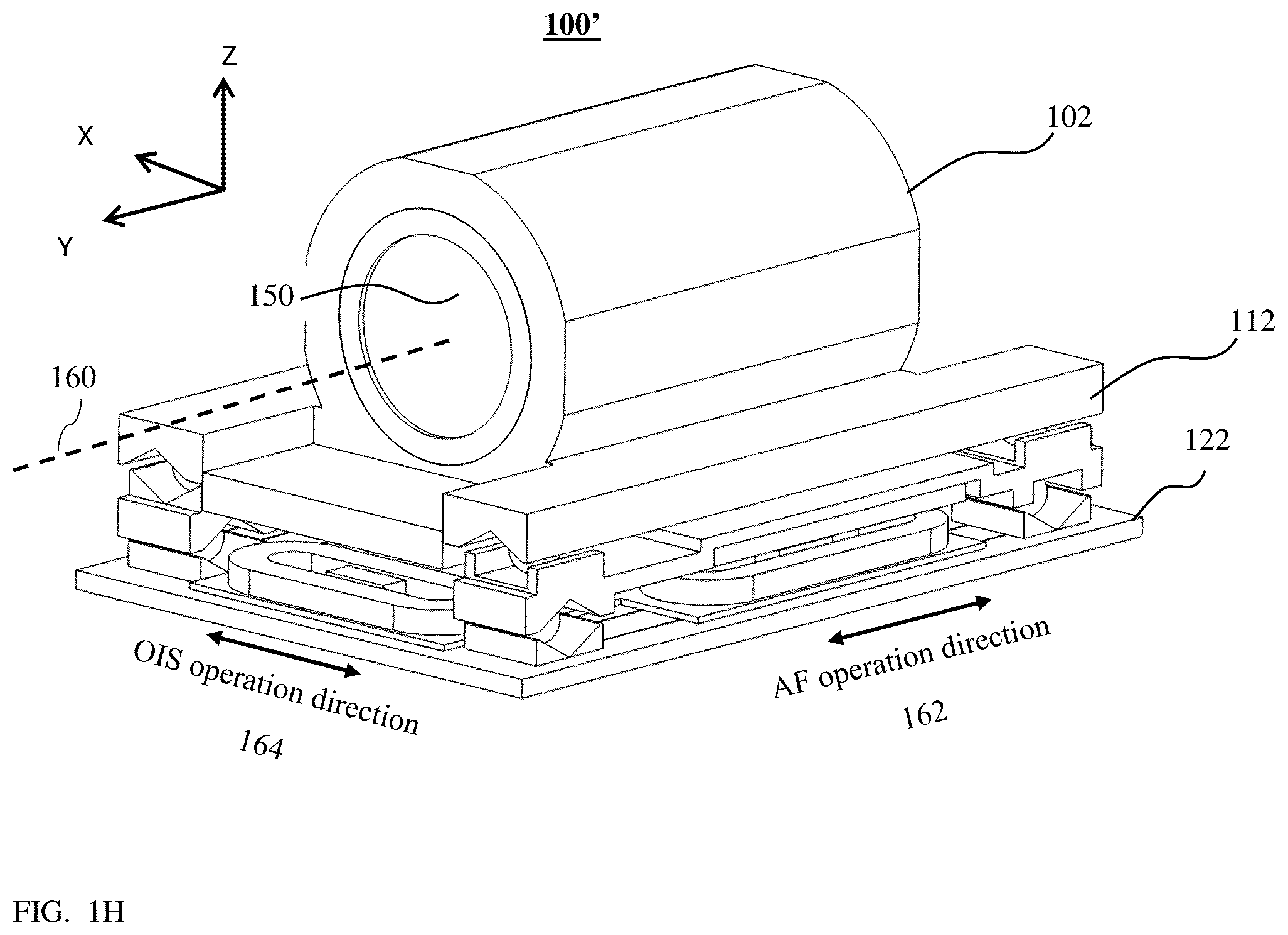 Patent US12541077 Figure 5 – Linear ball guided voice coil motor for folded optic