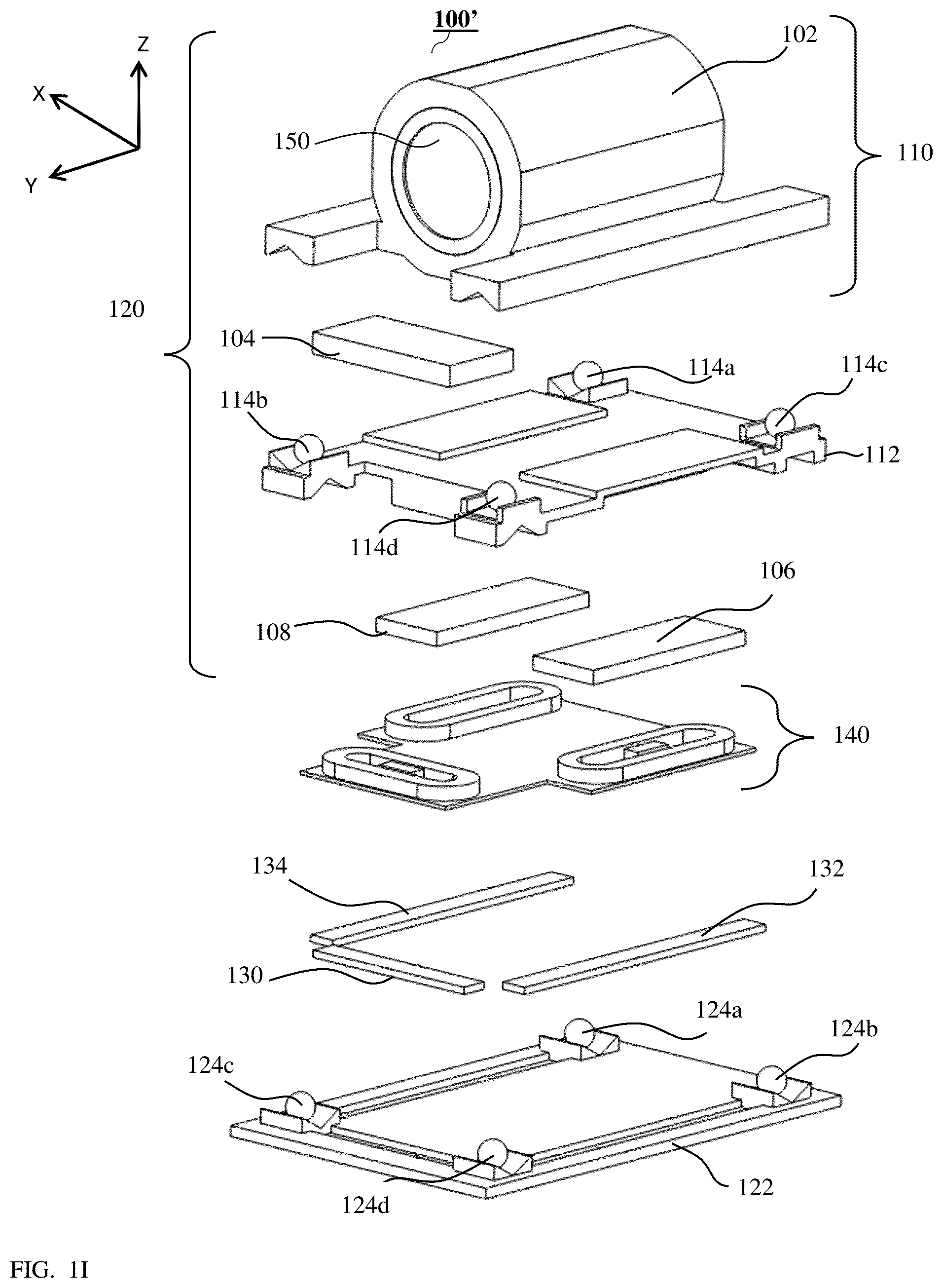 Patent US12541077 Figure 6 – Linear ball guided voice coil motor for folded optic